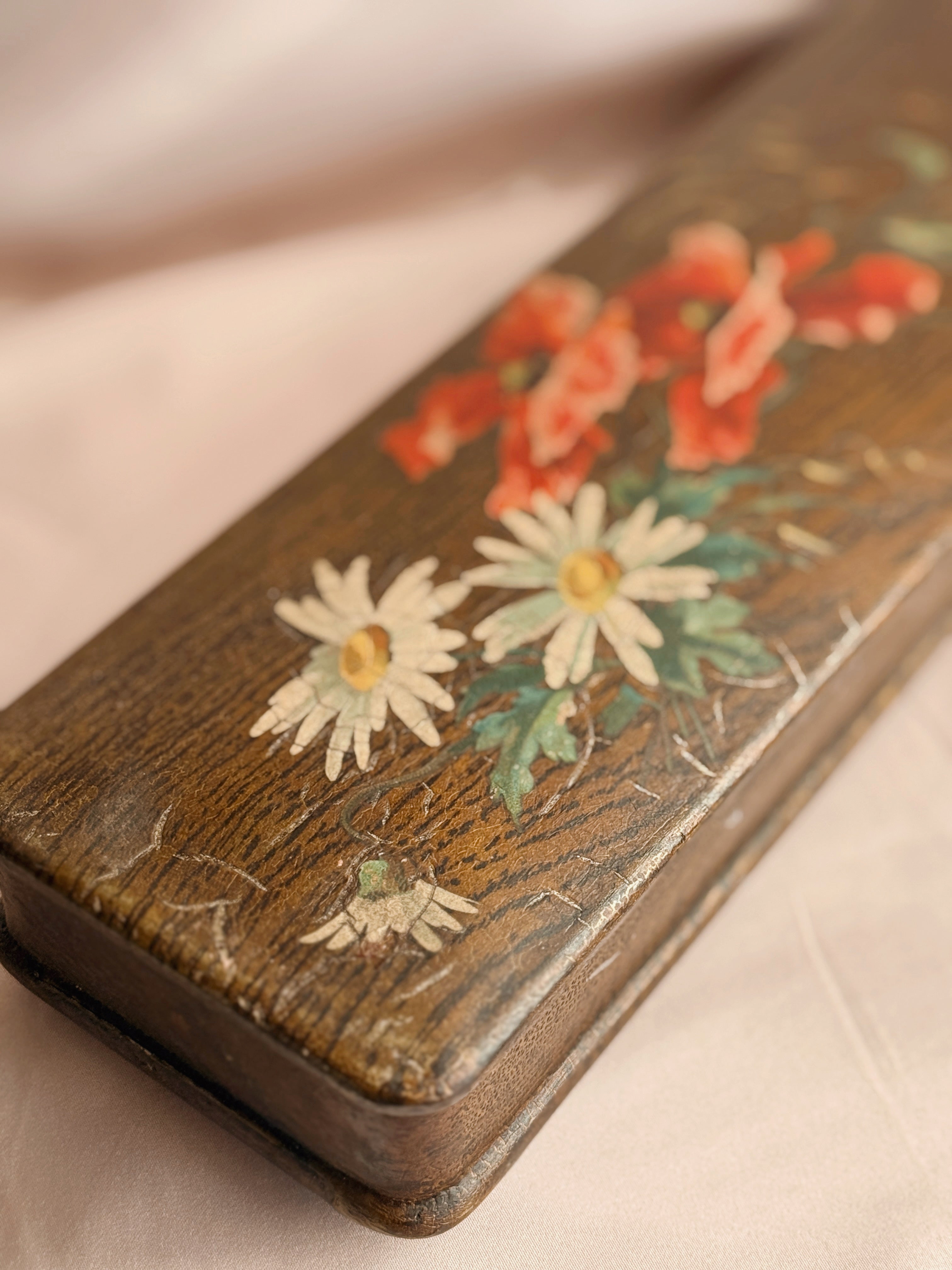 Vintage Wood + Floral Storage Box