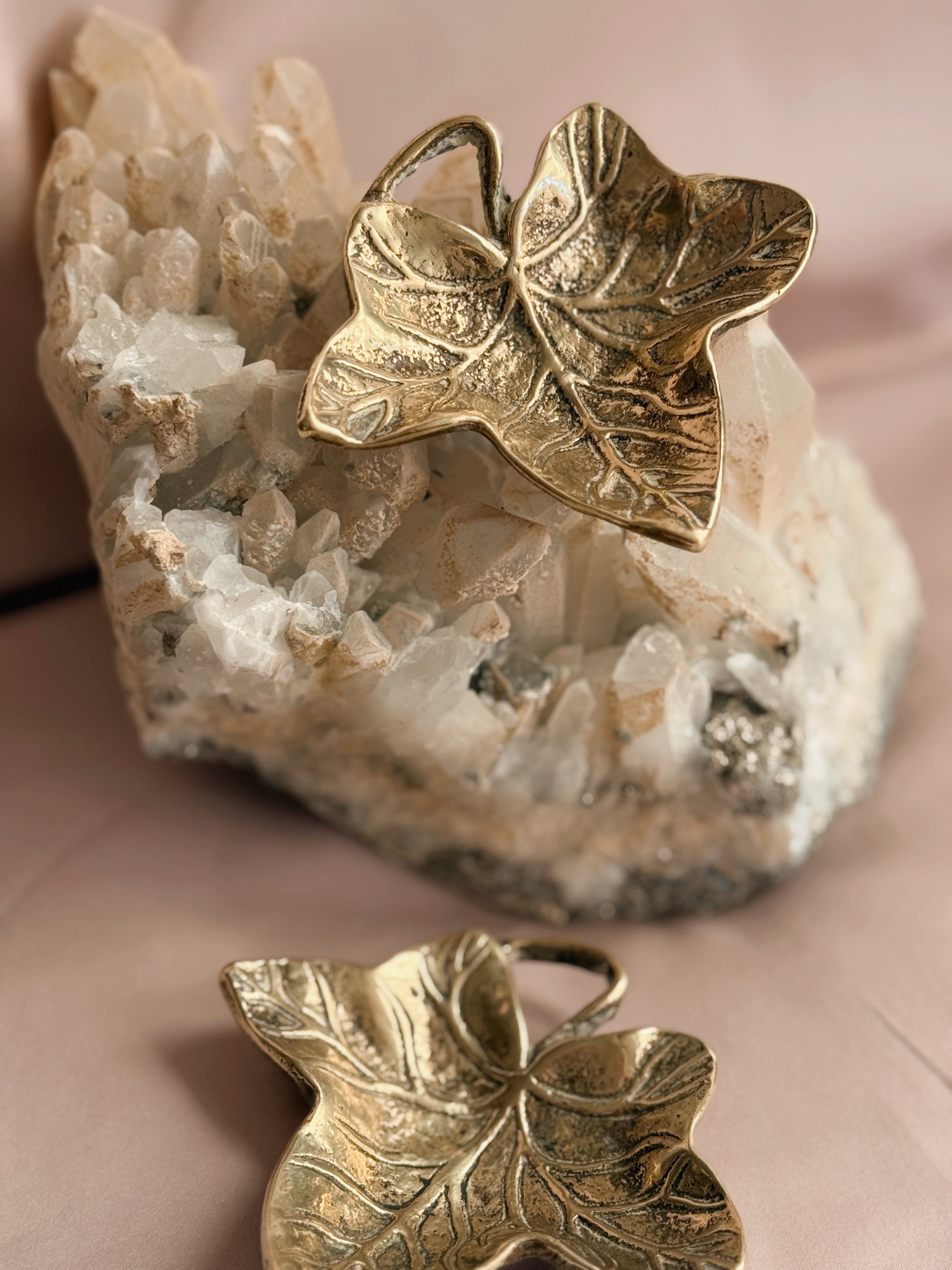 Vintage Brass Leaf Trinket Dish