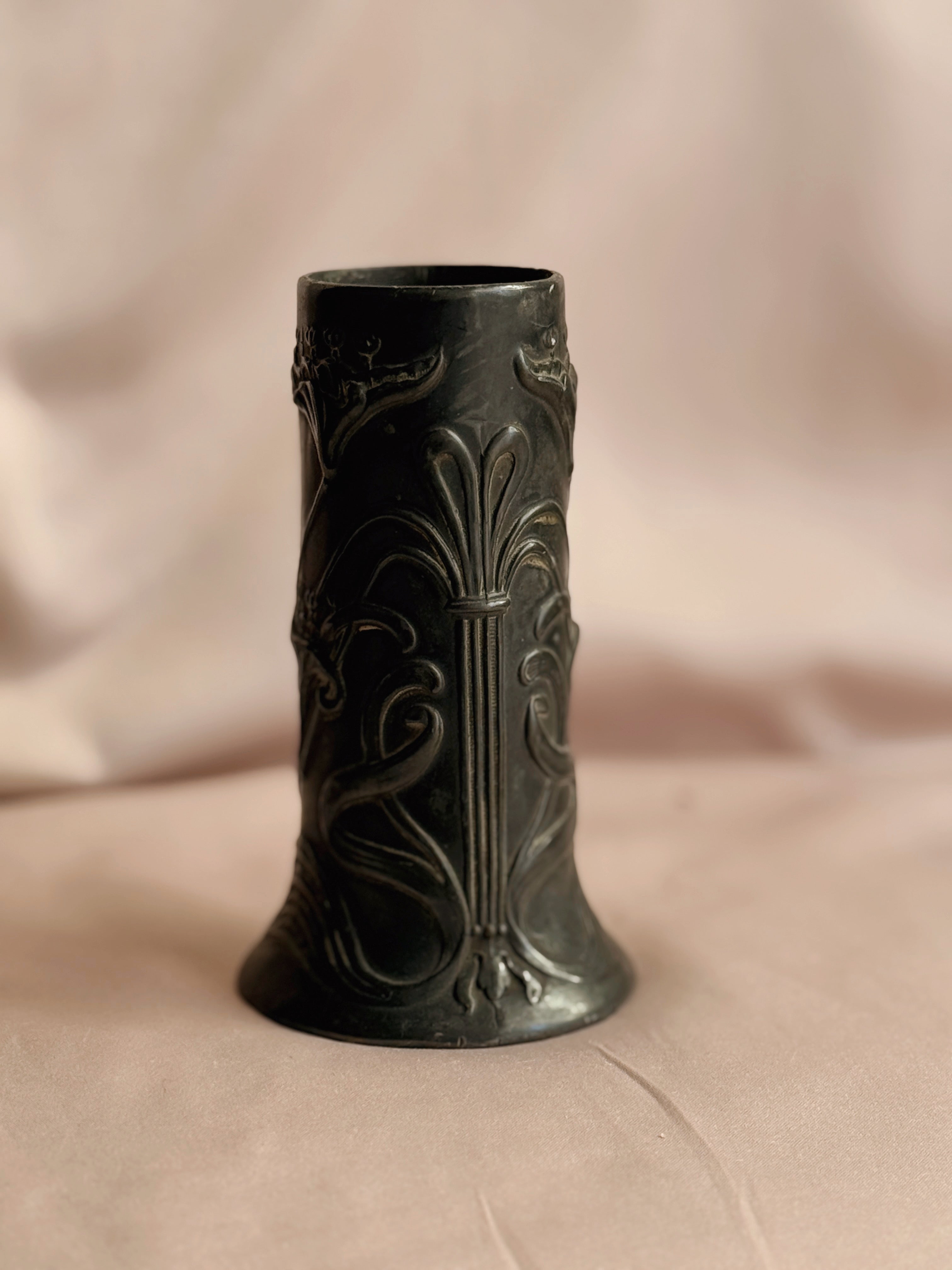 Vintage Art Nouveau Pewter Vase