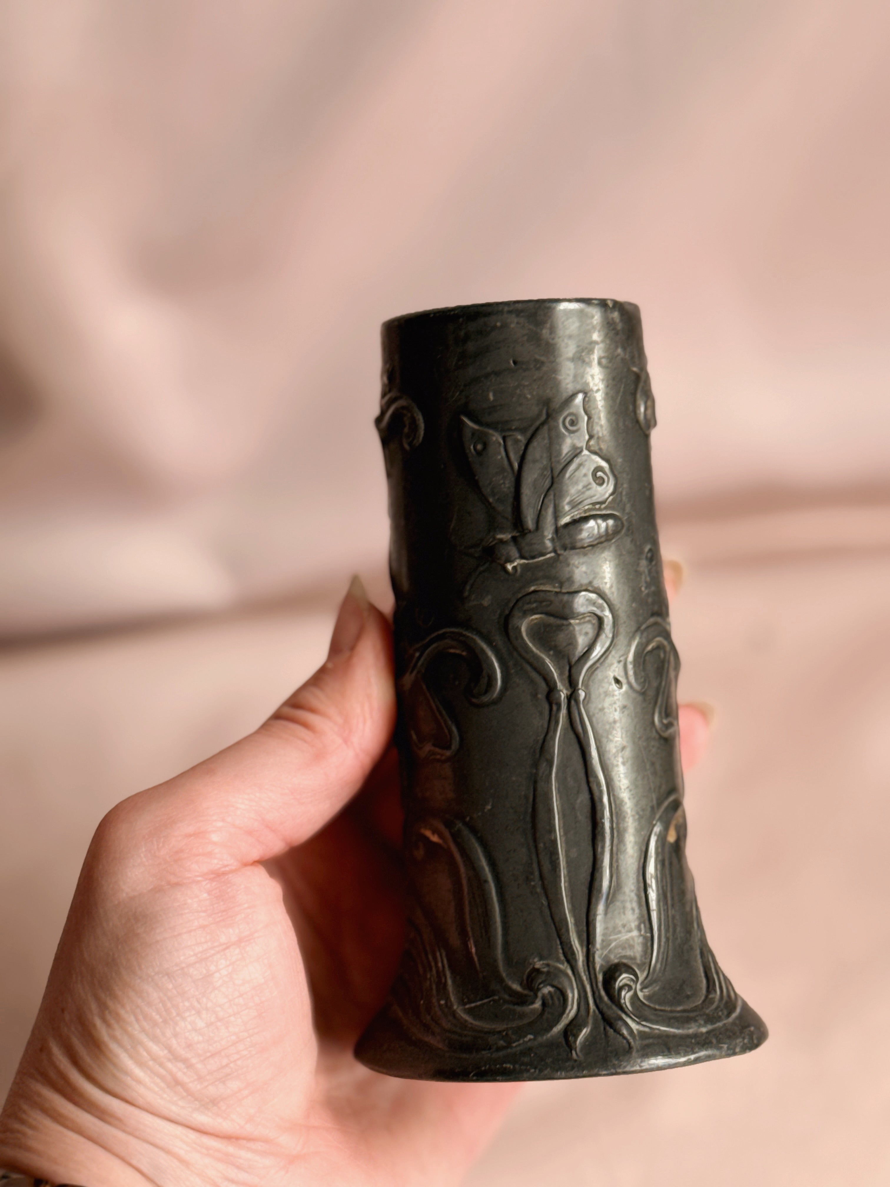 Vintage Art Nouveau Pewter Vase