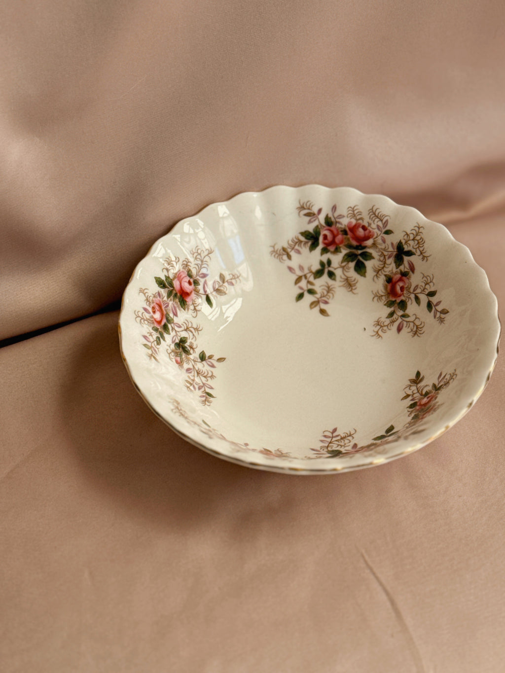 Vintage Floral China Trinket Bowl