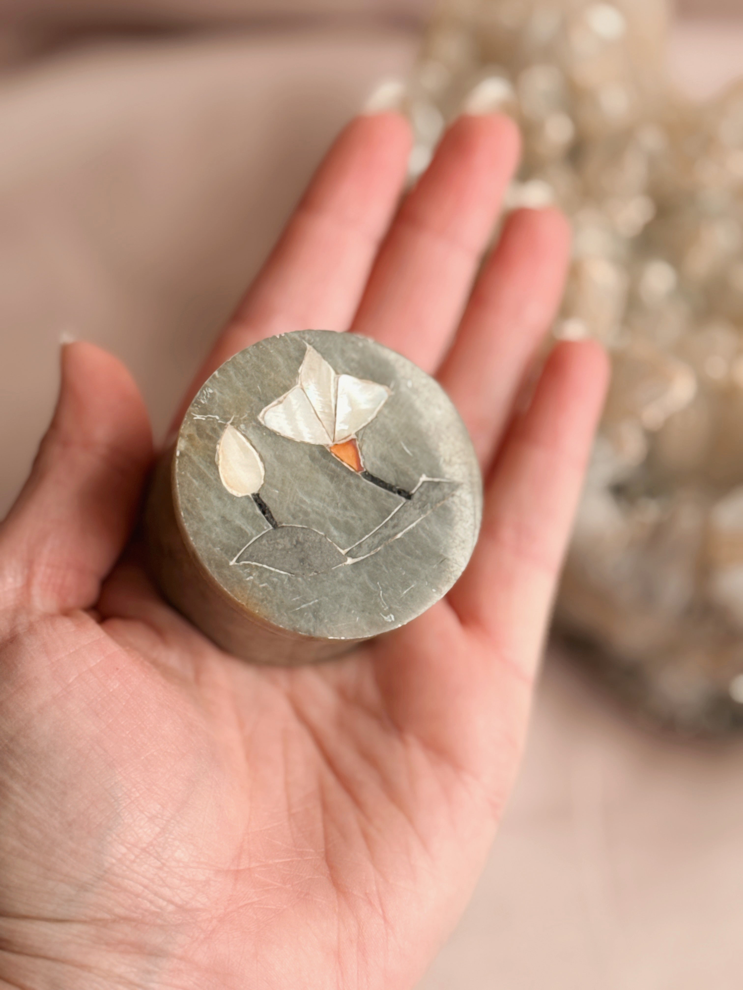 Vintage Mini Soapstone Trinket Box
