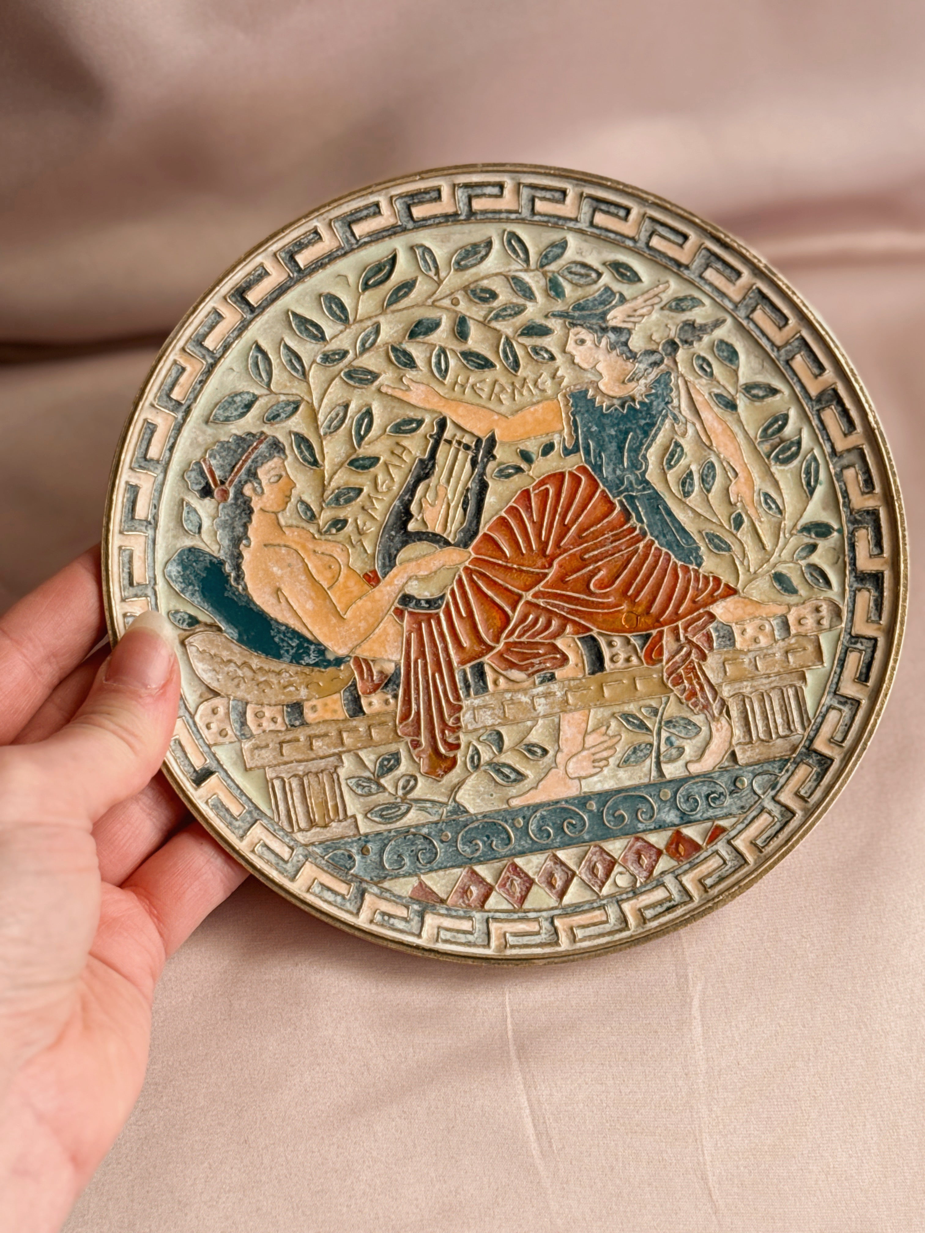 Vintage Greek Hermes Decorative Plate