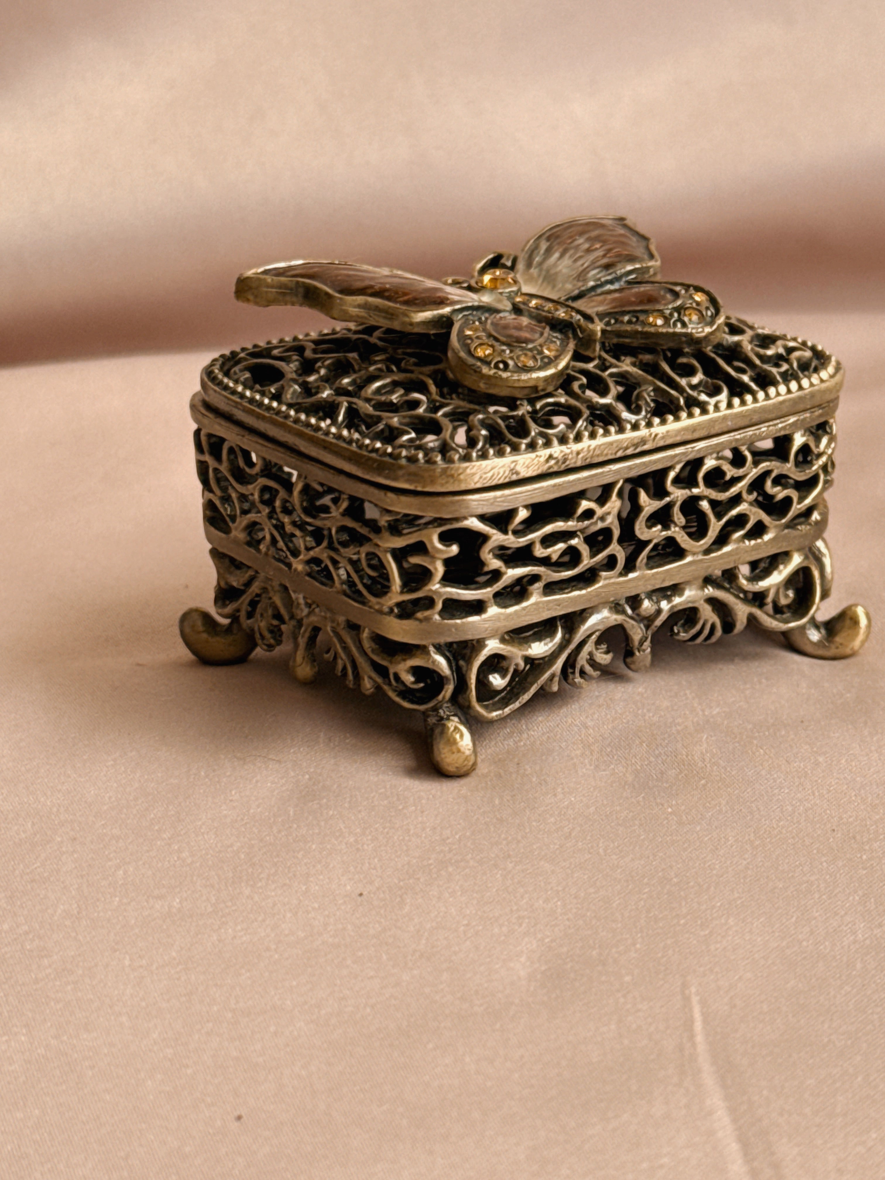 Vintage Butterfly Trinket Box