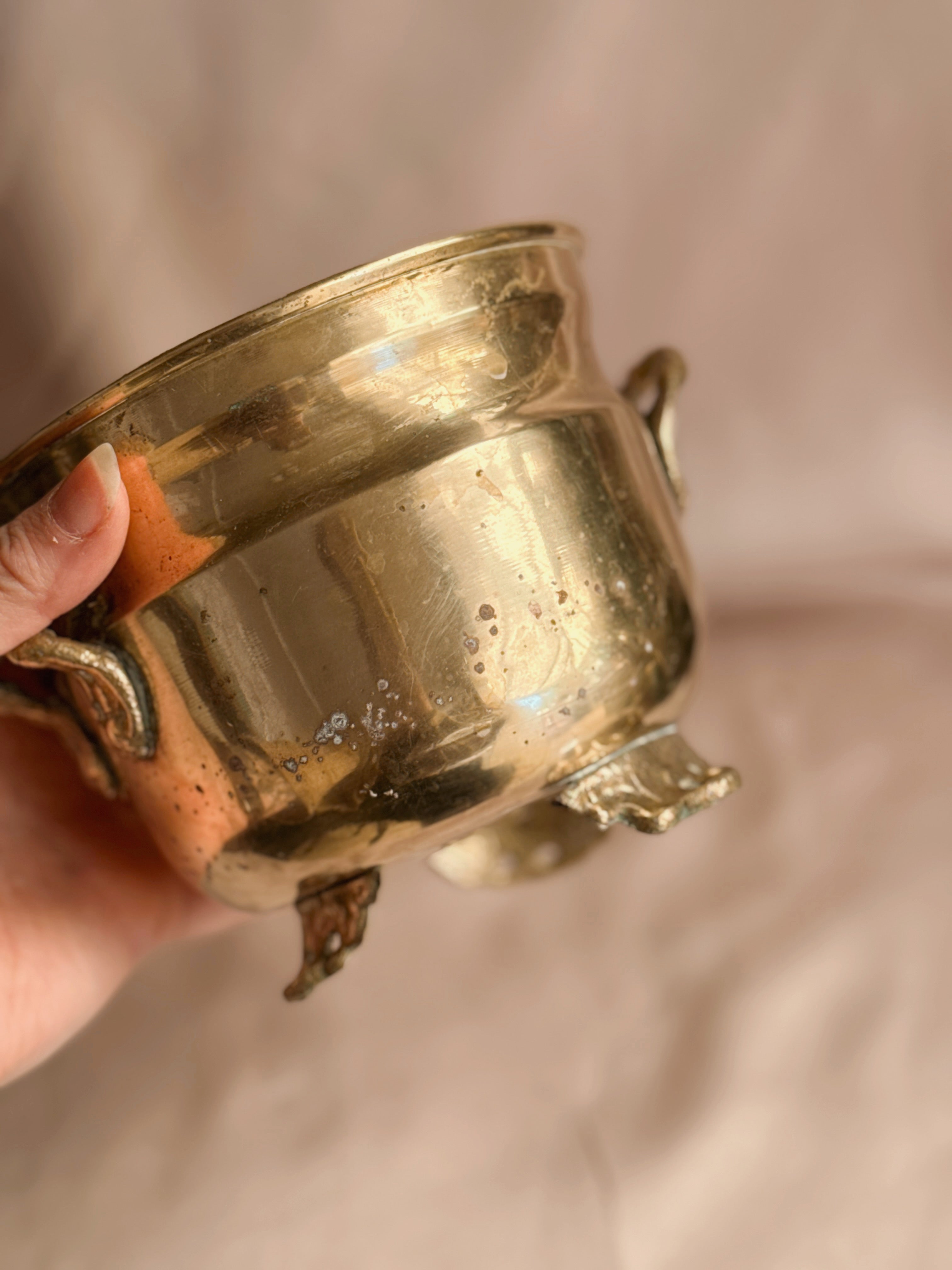 Vintage Brass Cauldron