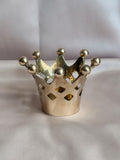 Vintage Brass Crown Tealight Candle Holder
