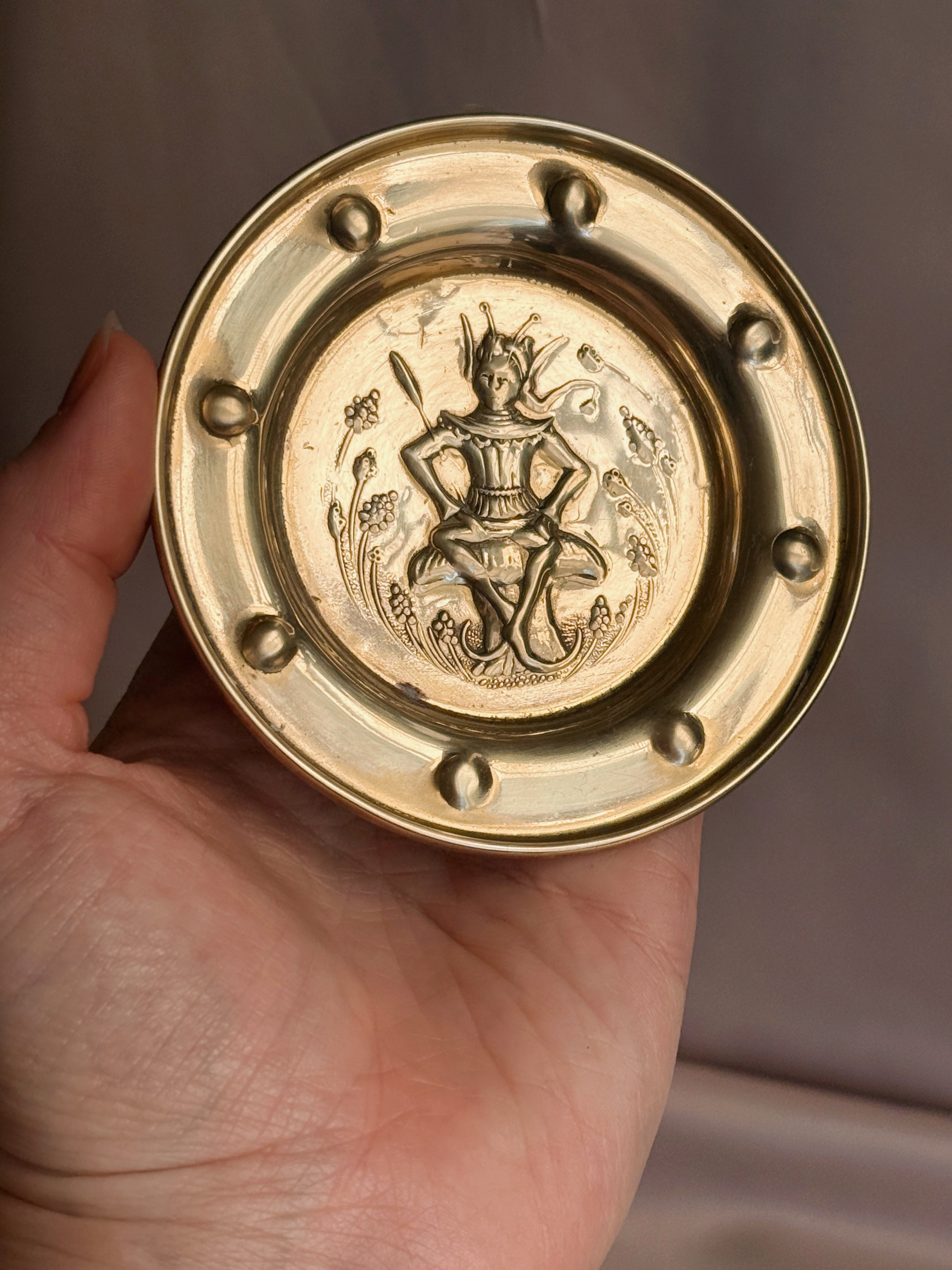 Vintage Brass Pixie Trinket Dish