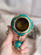 Vintage Brass + Enamel Canister