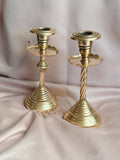 Vintage Brass Pair of Candlestick Holders