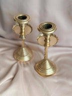 Vintage Brass Pair of Candlestick Holders