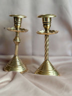 Vintage Brass Pair of Candlestick Holders