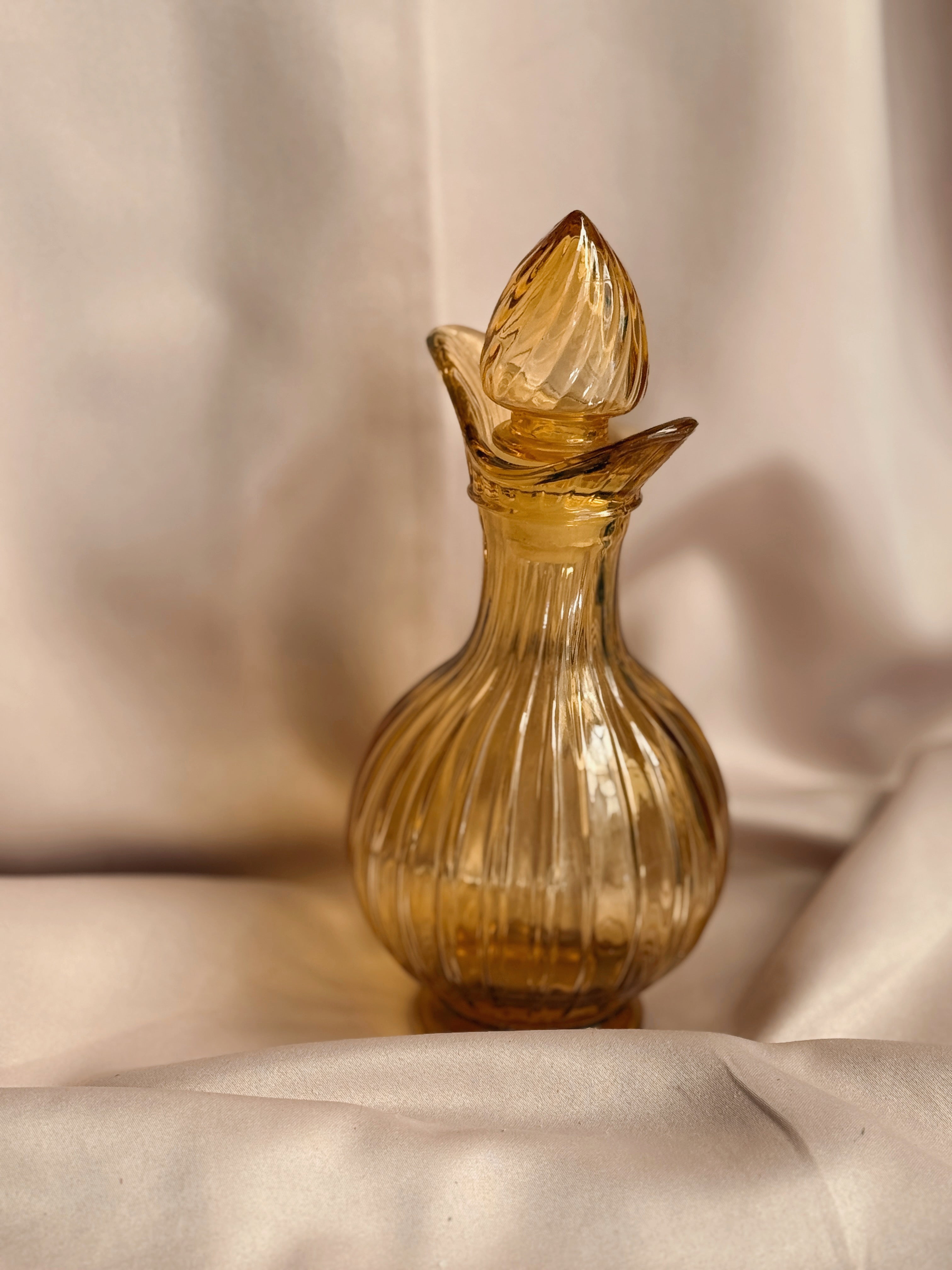 Vintage Amber Glass Bottle