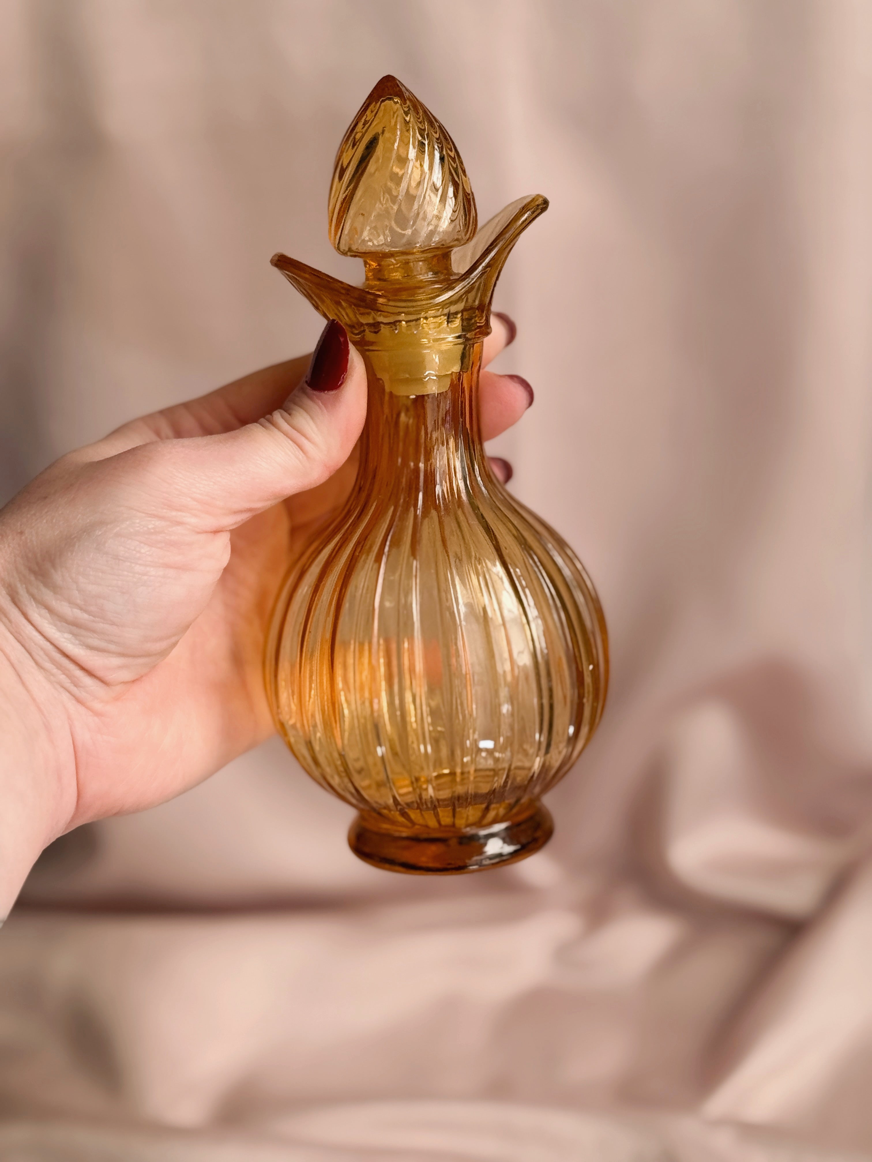 Vintage Amber Glass Bottle