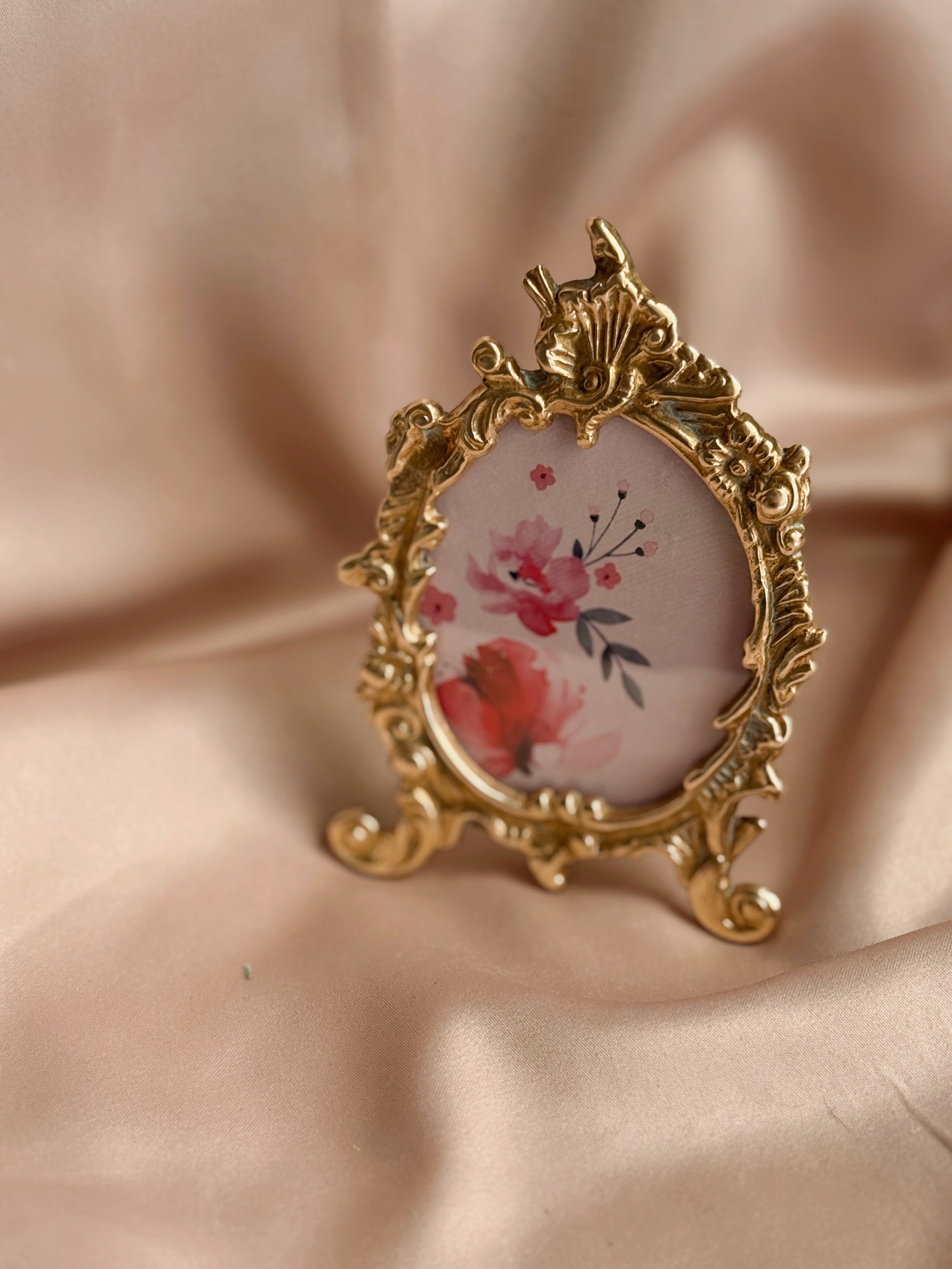 Vintage Small Brass Rococo Frame