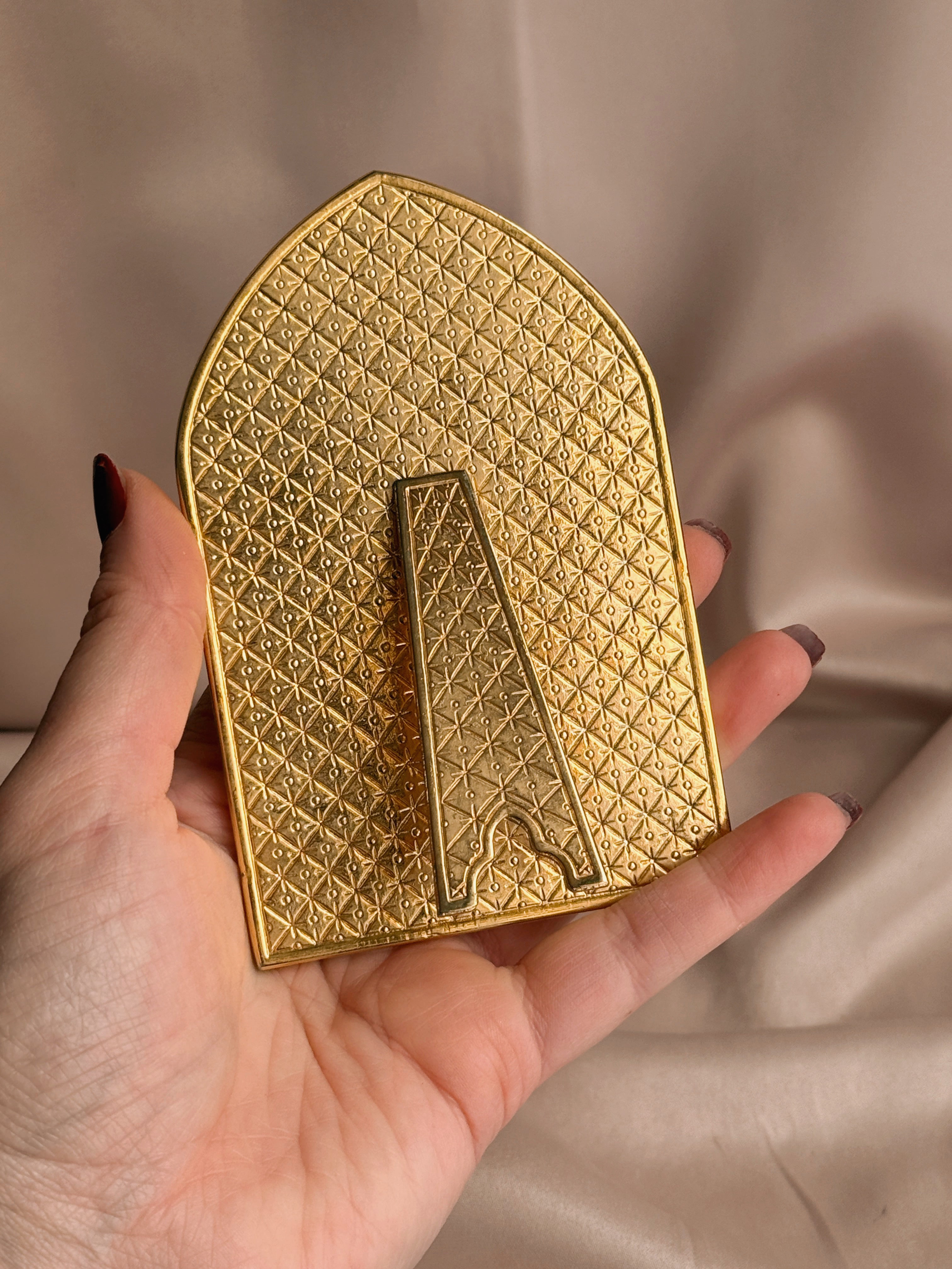 Vintage Brass Religious Iconography Plaque