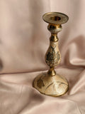 Vintage Brass + Enamel Candlestick Holder