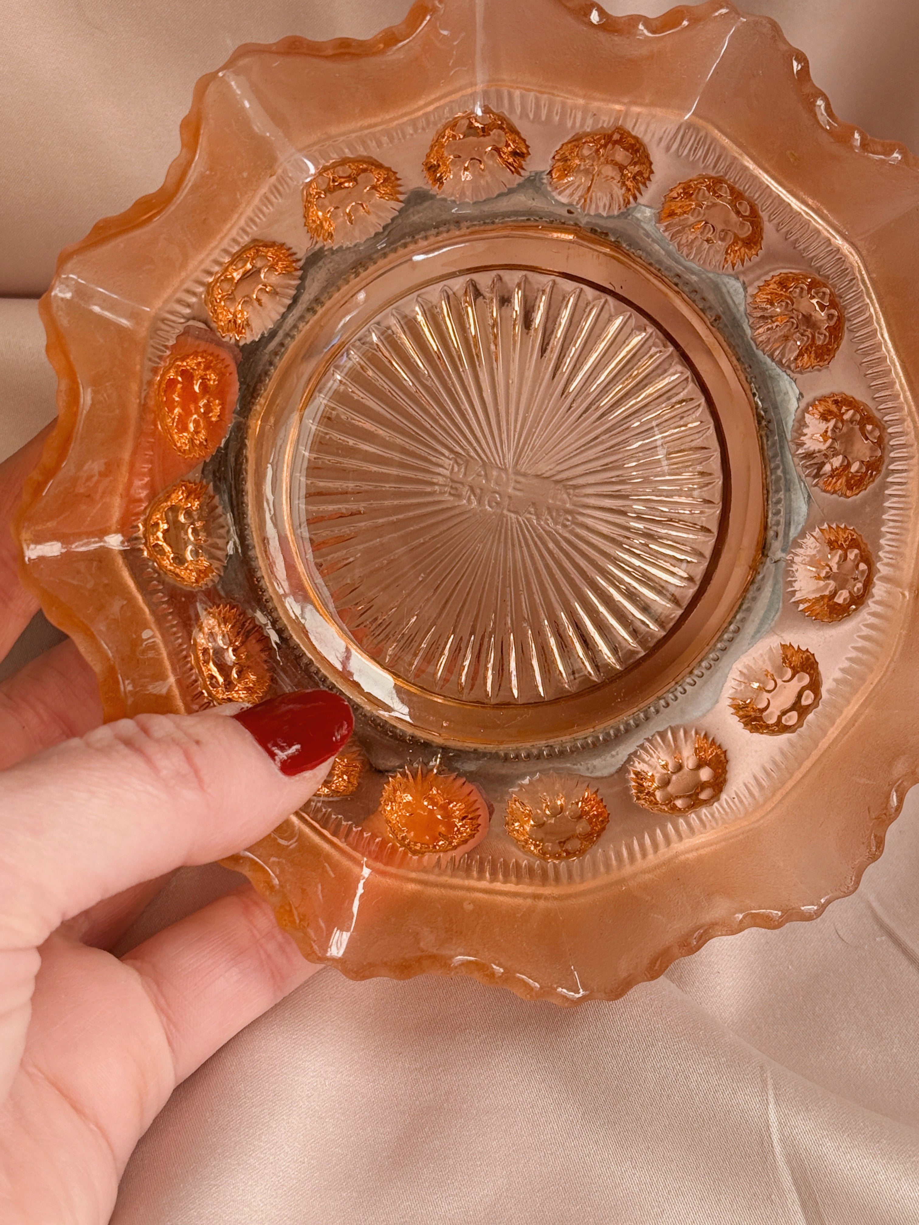 Vintage Pink Glass Trinket Dish