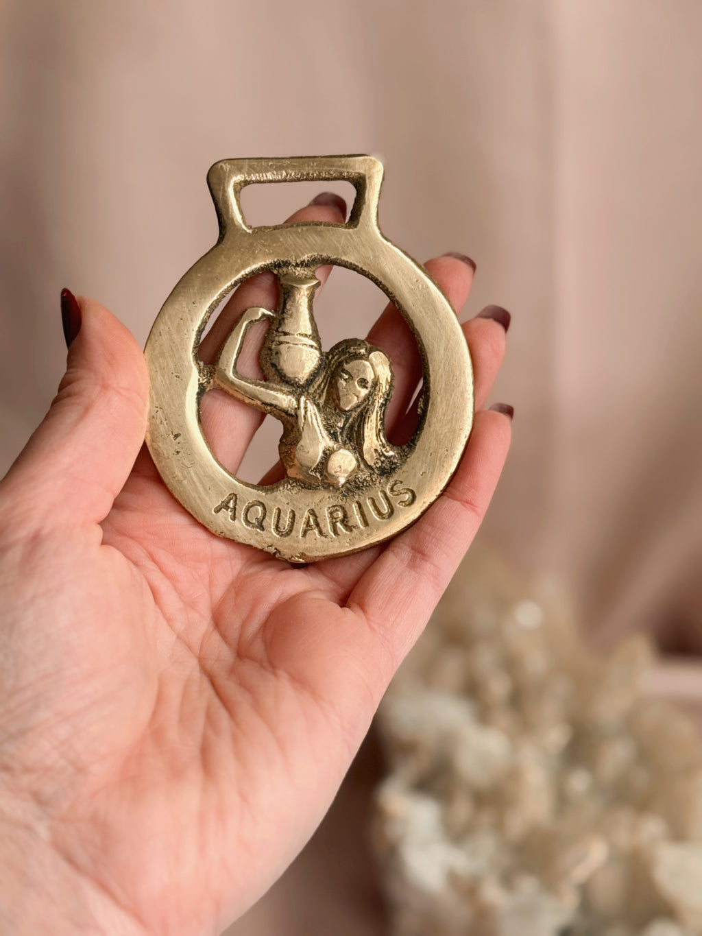 Vintage Brass Aquarius Medallion No.2