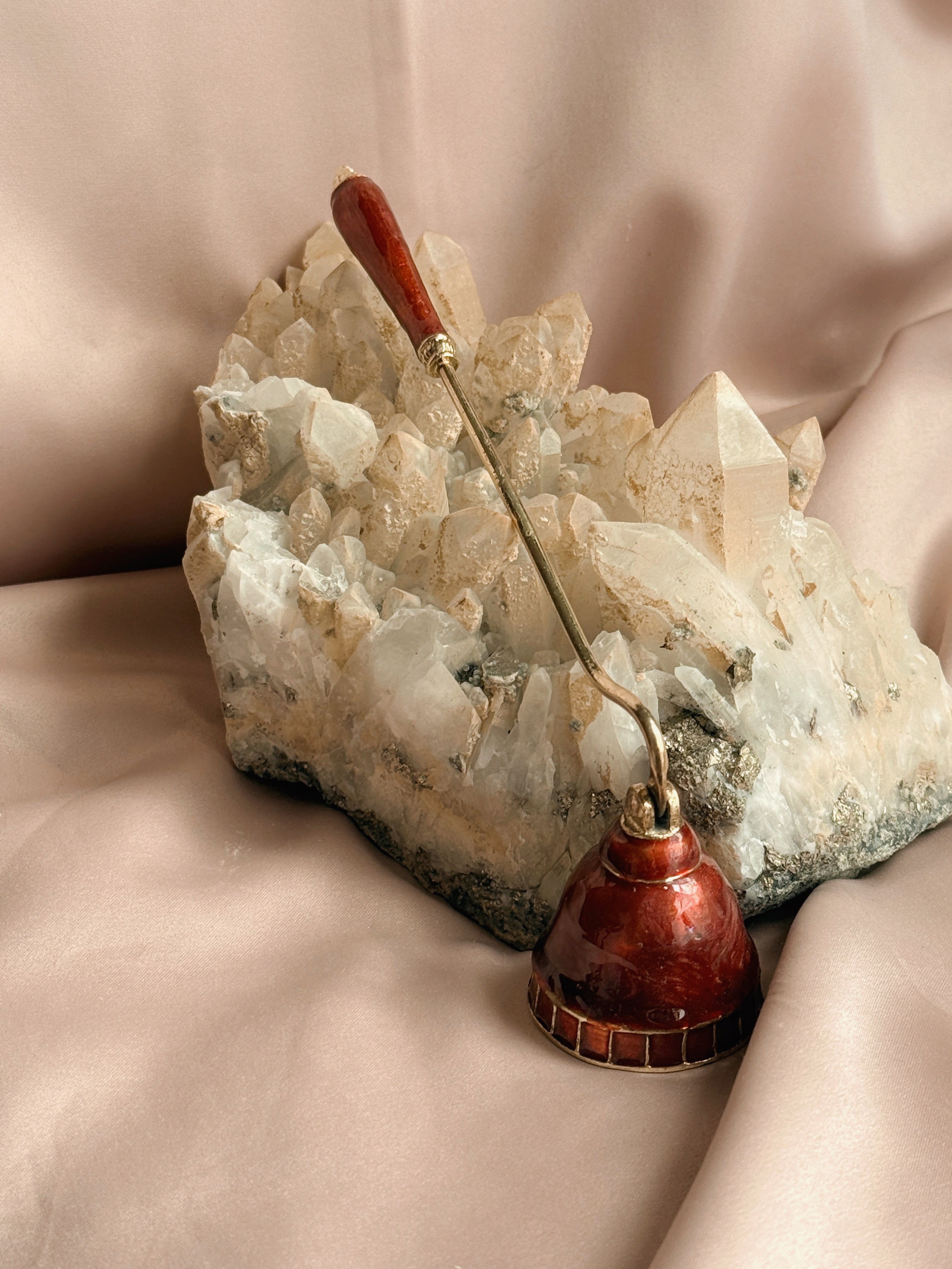 Vintage Brass + Enamel Candle Snuffer