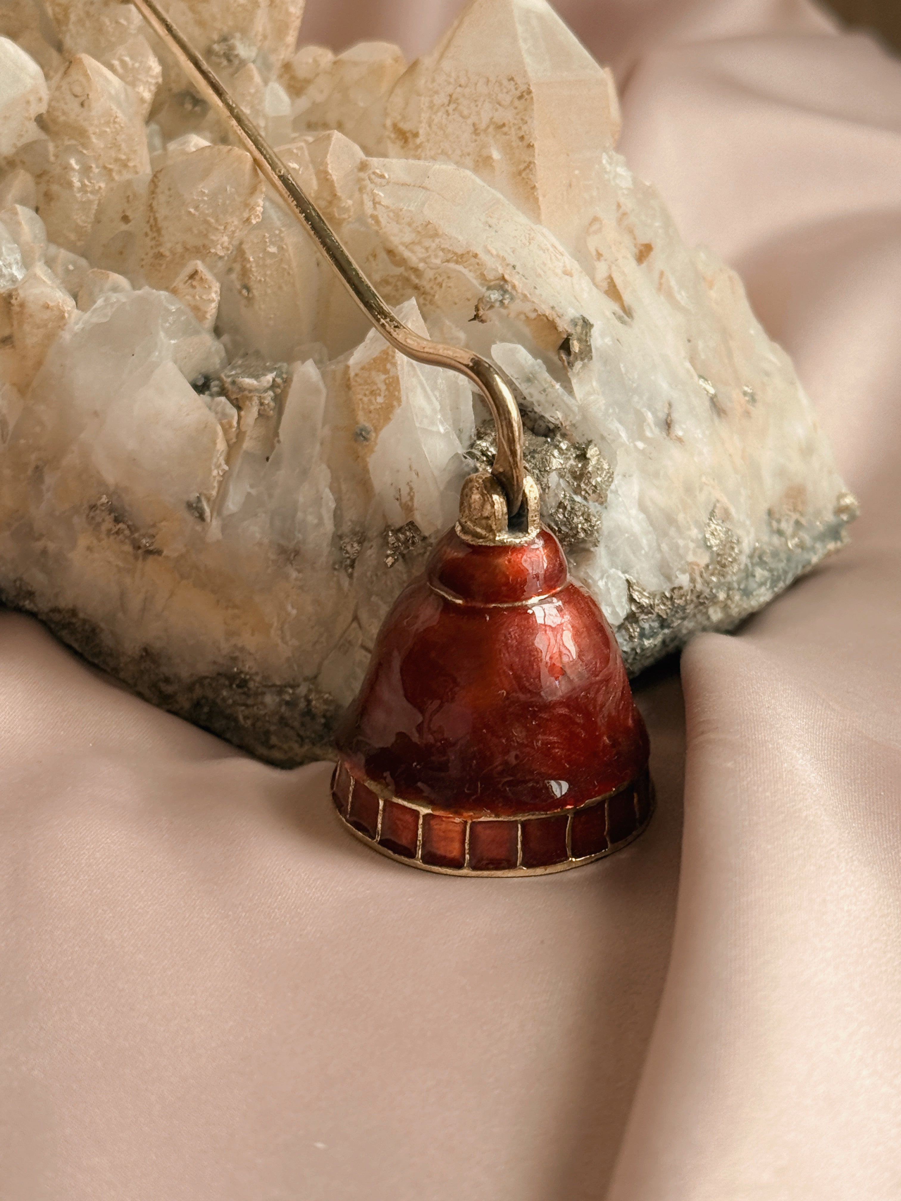Vintage Brass + Enamel Candle Snuffer