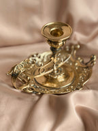 Vintage Brass Ornate Candlestick Holder