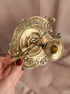 Vintage Brass Ornate Candlestick Holder