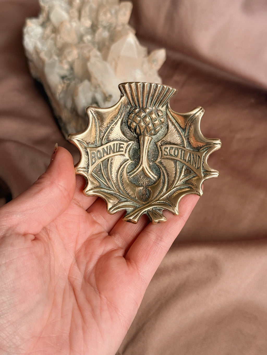 Vintage Brass Bonnie Scotland Trinket Dish