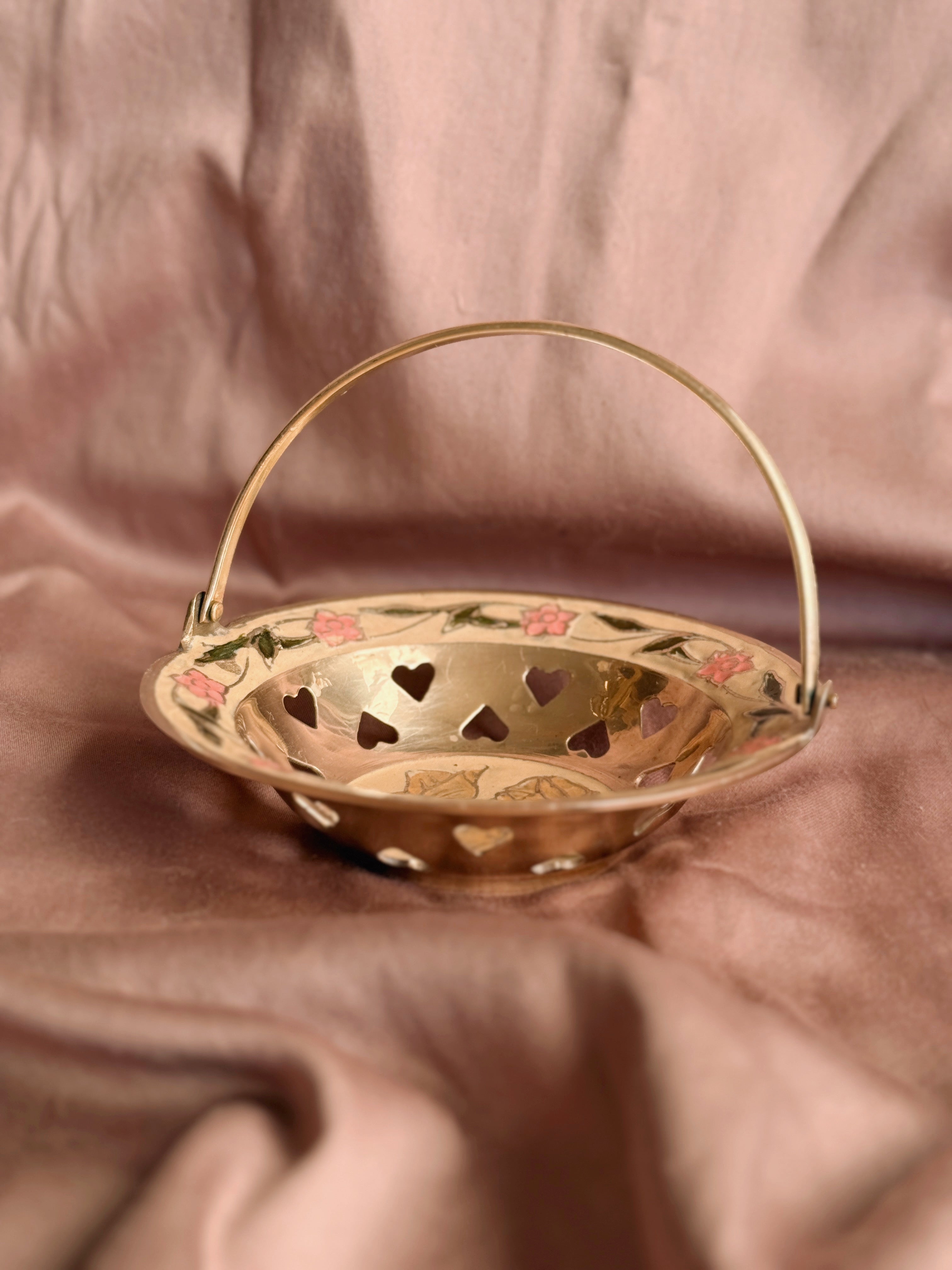 Vintage Brass + Enamel Trinket Dish