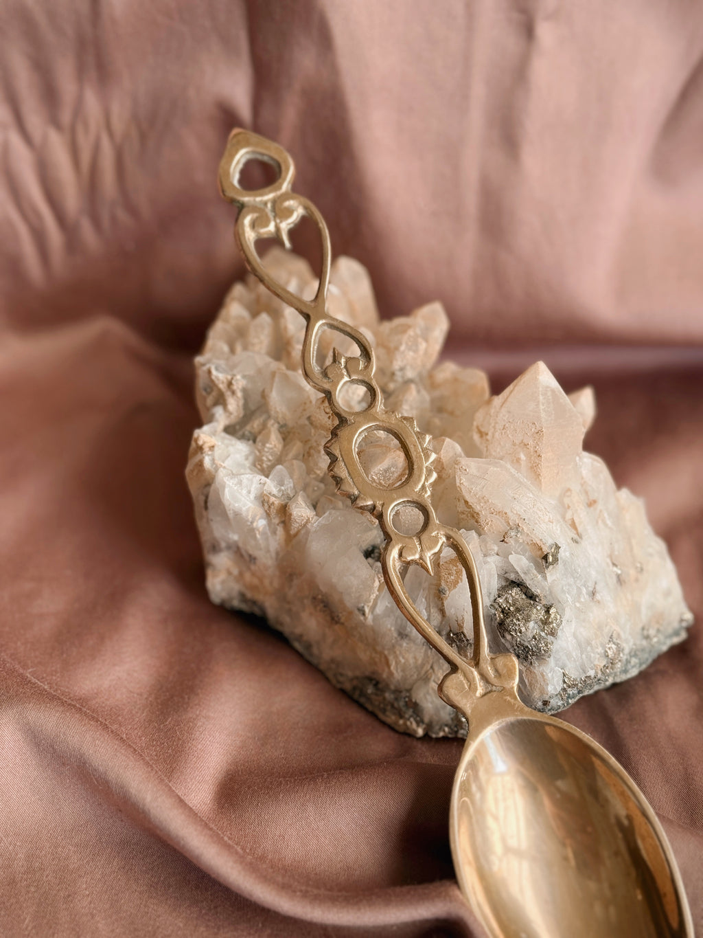Vintage Large Brass Love Spoon