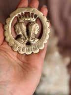 Vintage Brass Gemini Medallion