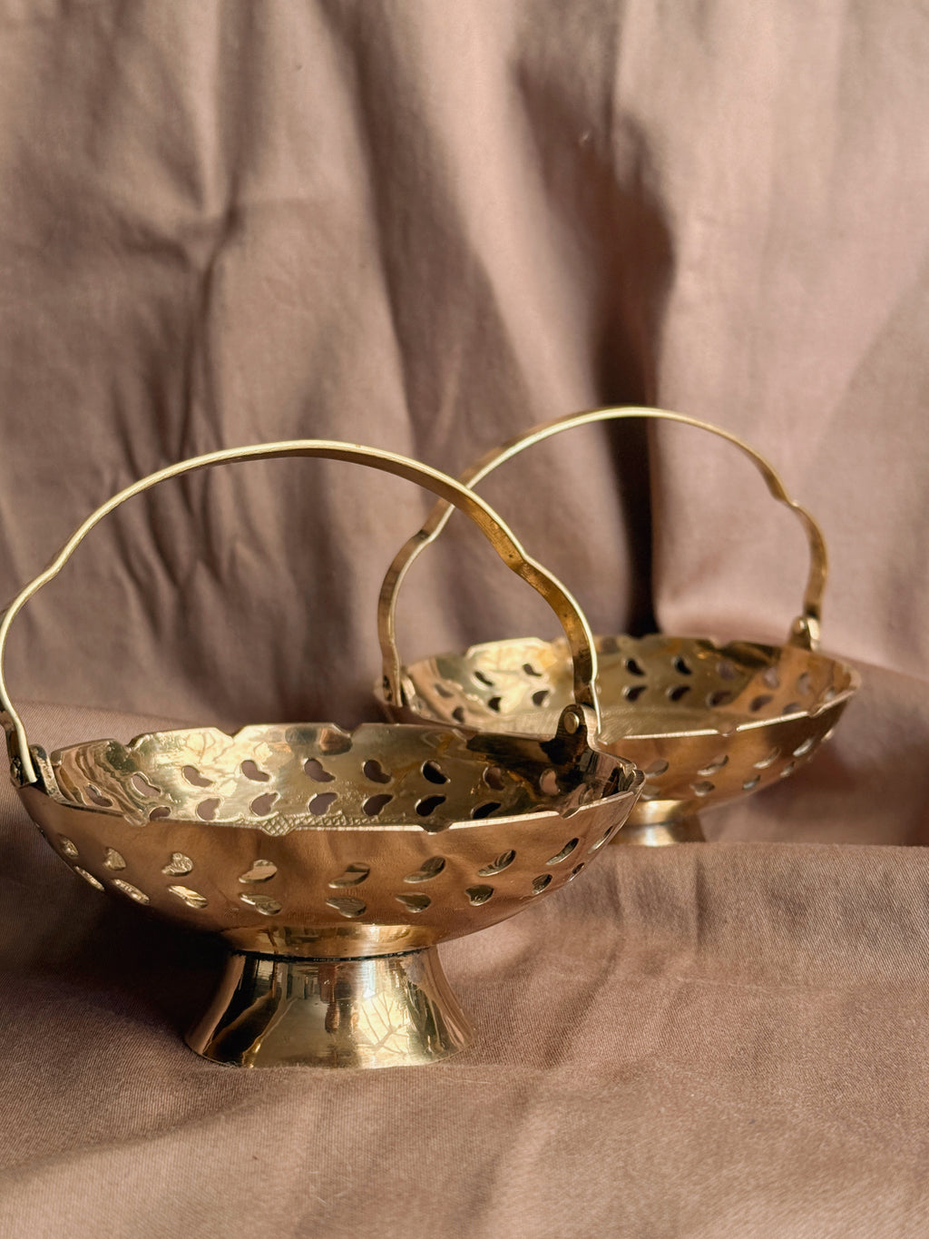 Vintage Brass Trinket Basket