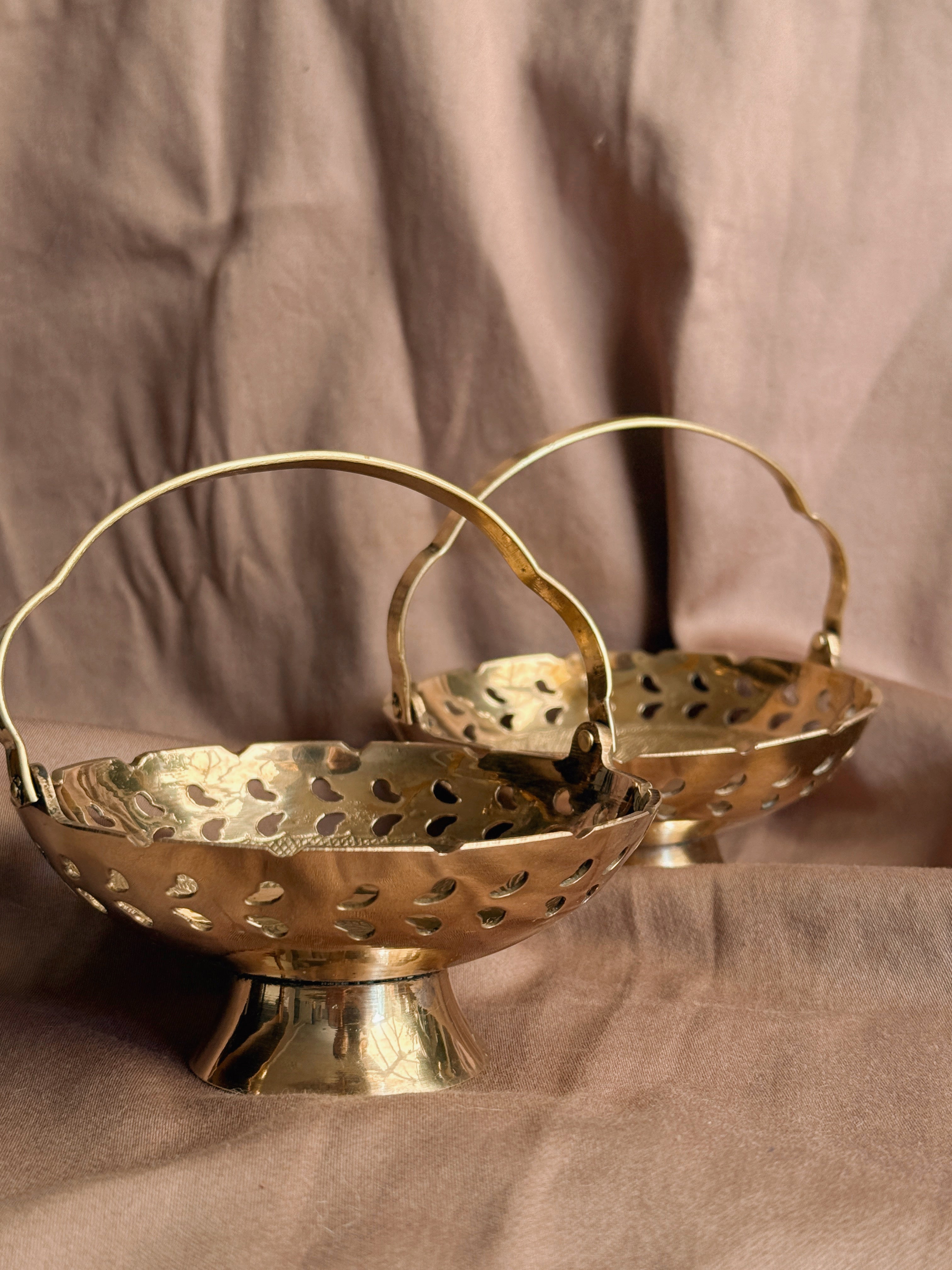 Vintage Brass Trinket Basket