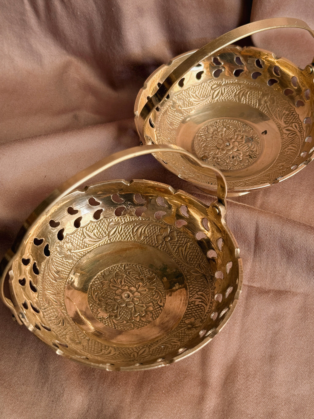 Vintage Brass Trinket Basket