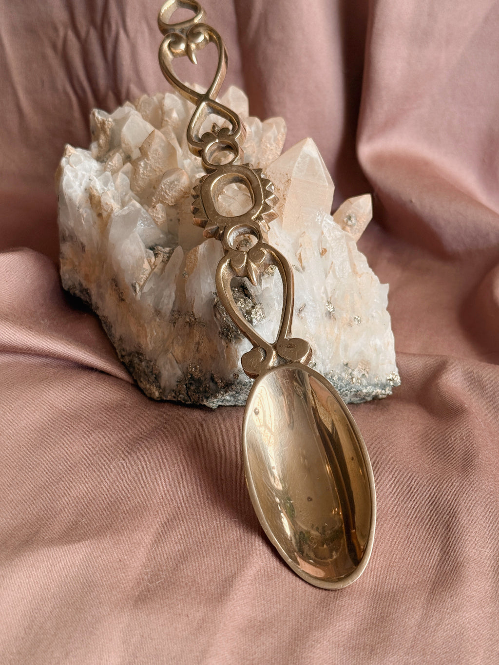 Vintage Medium Brass Love Spoon