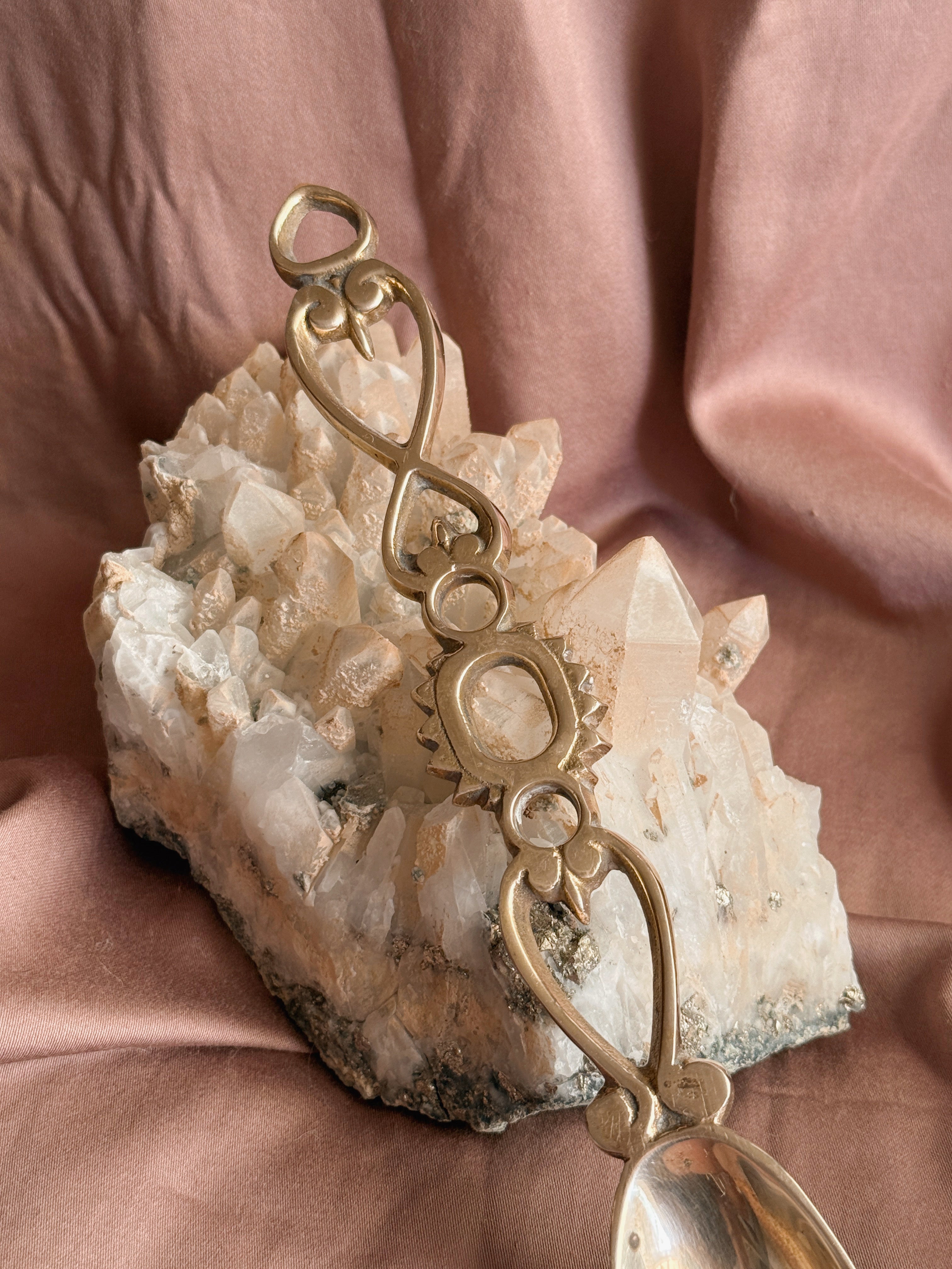 Vintage Medium Brass Love Spoon
