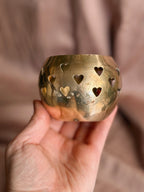 Vintage Brass Heart Tealight Holder