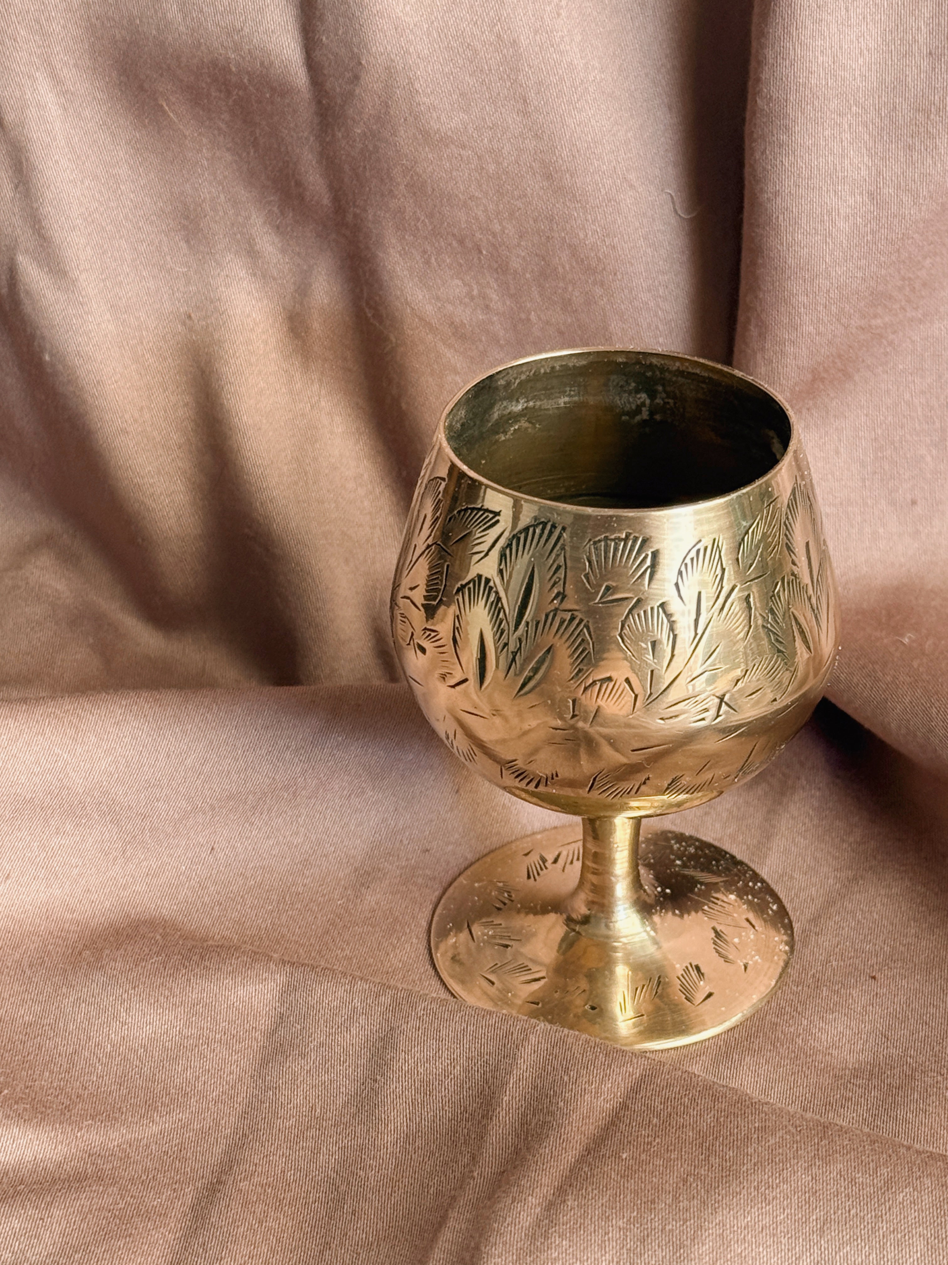 Vintage Brass Goblet Cup