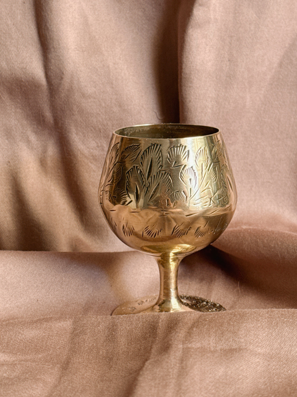 Vintage Brass Goblet Cup