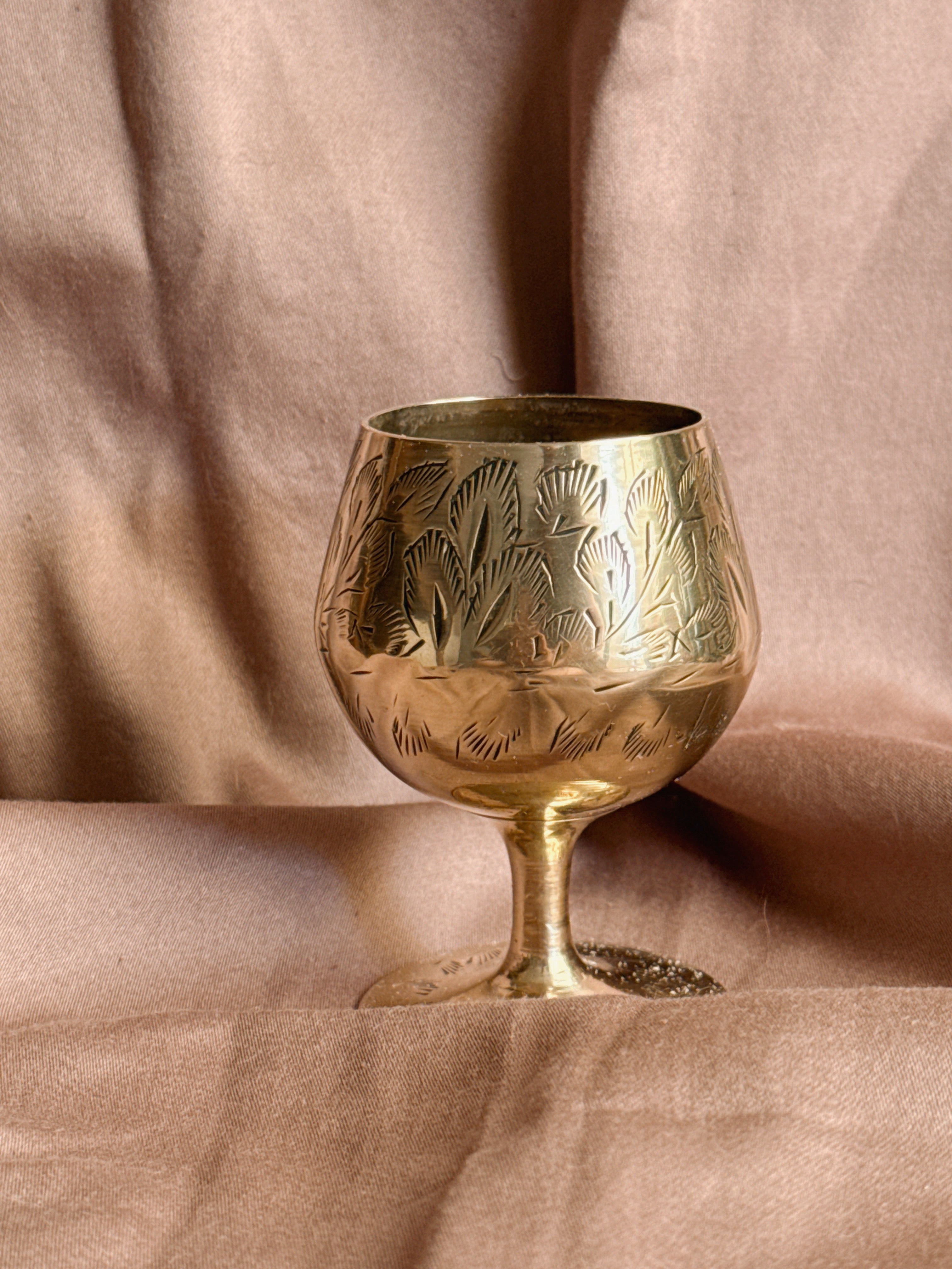 Vintage Brass Goblet Cup