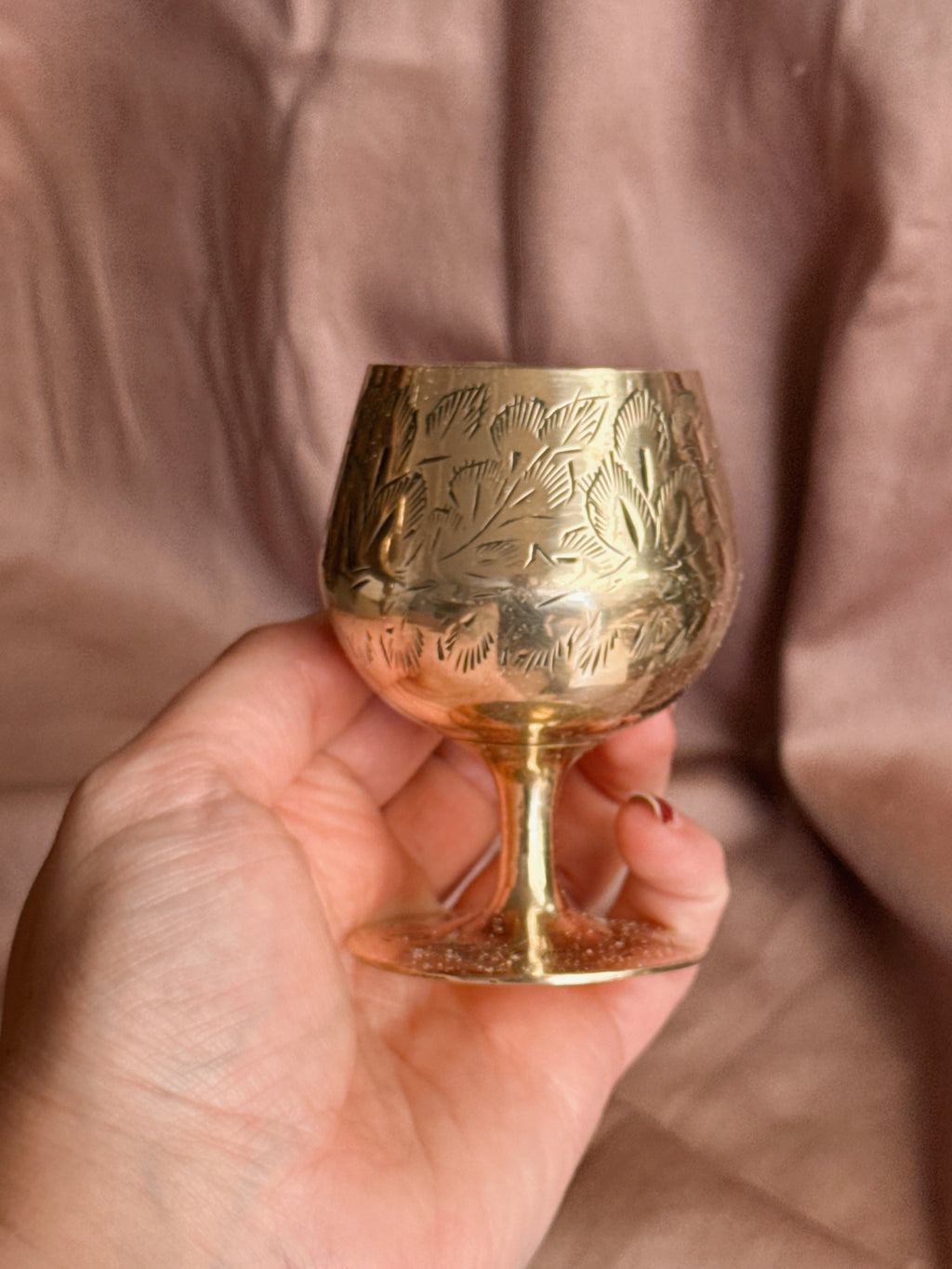 Vintage Brass Goblet Cup