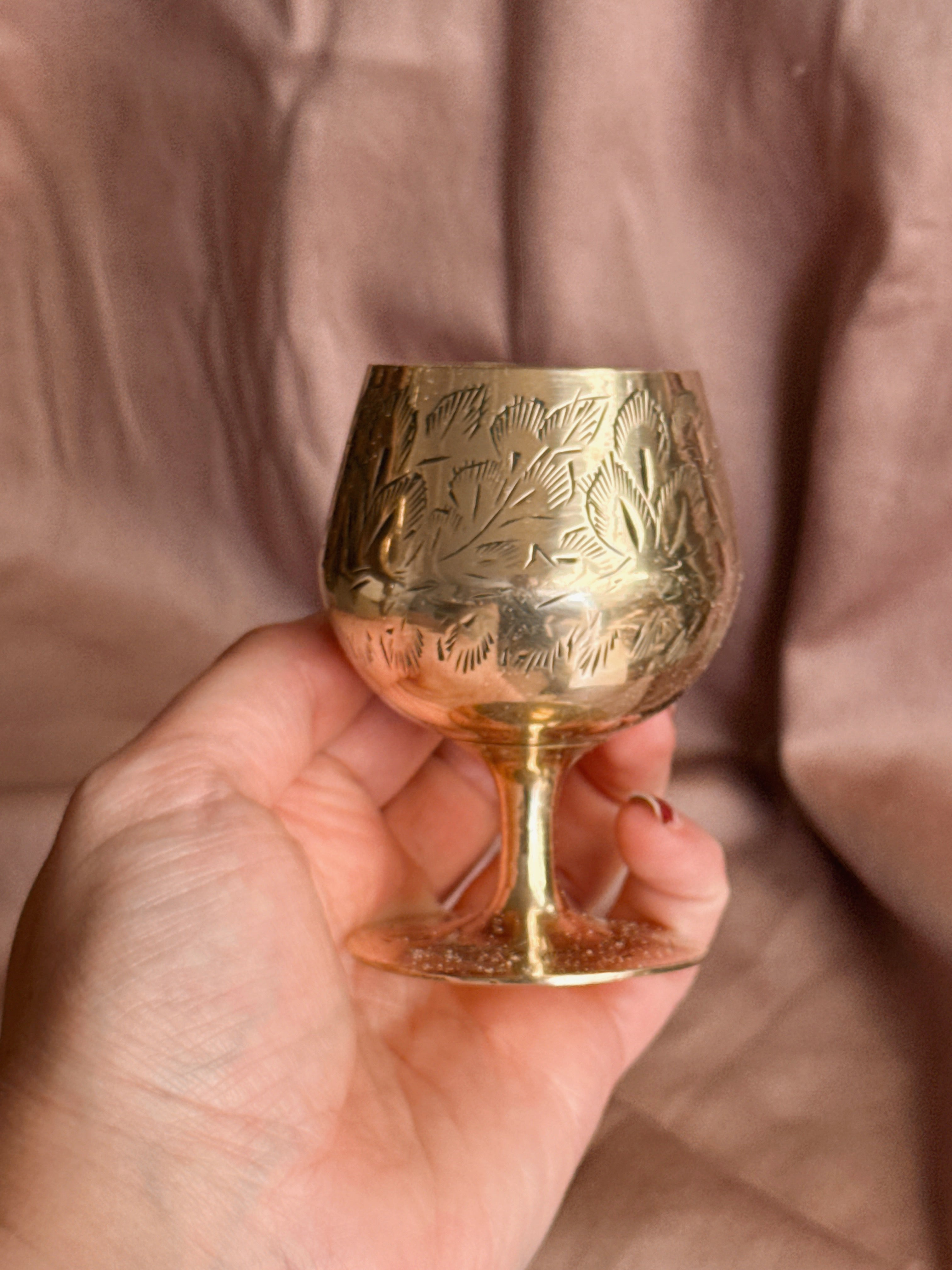 Vintage Brass Goblet Cup