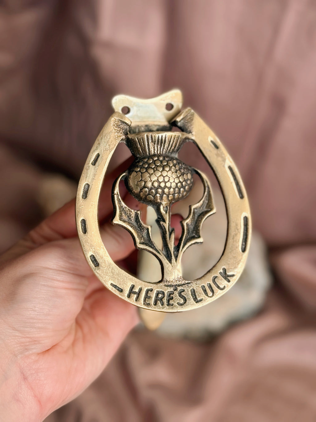 Vintage Brass Horseshoe Door Knocker
