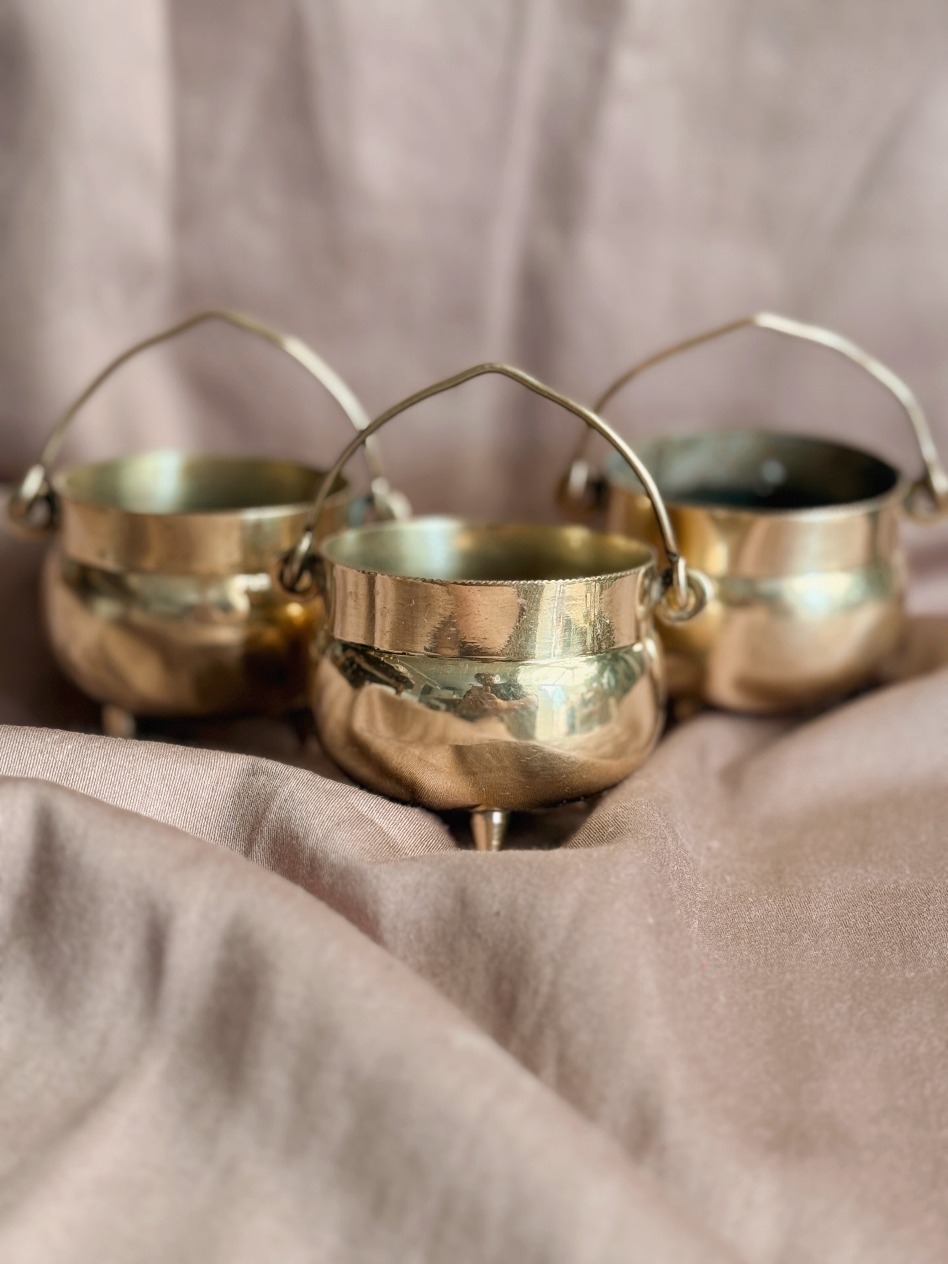 Vintage Brass Mini Cauldron