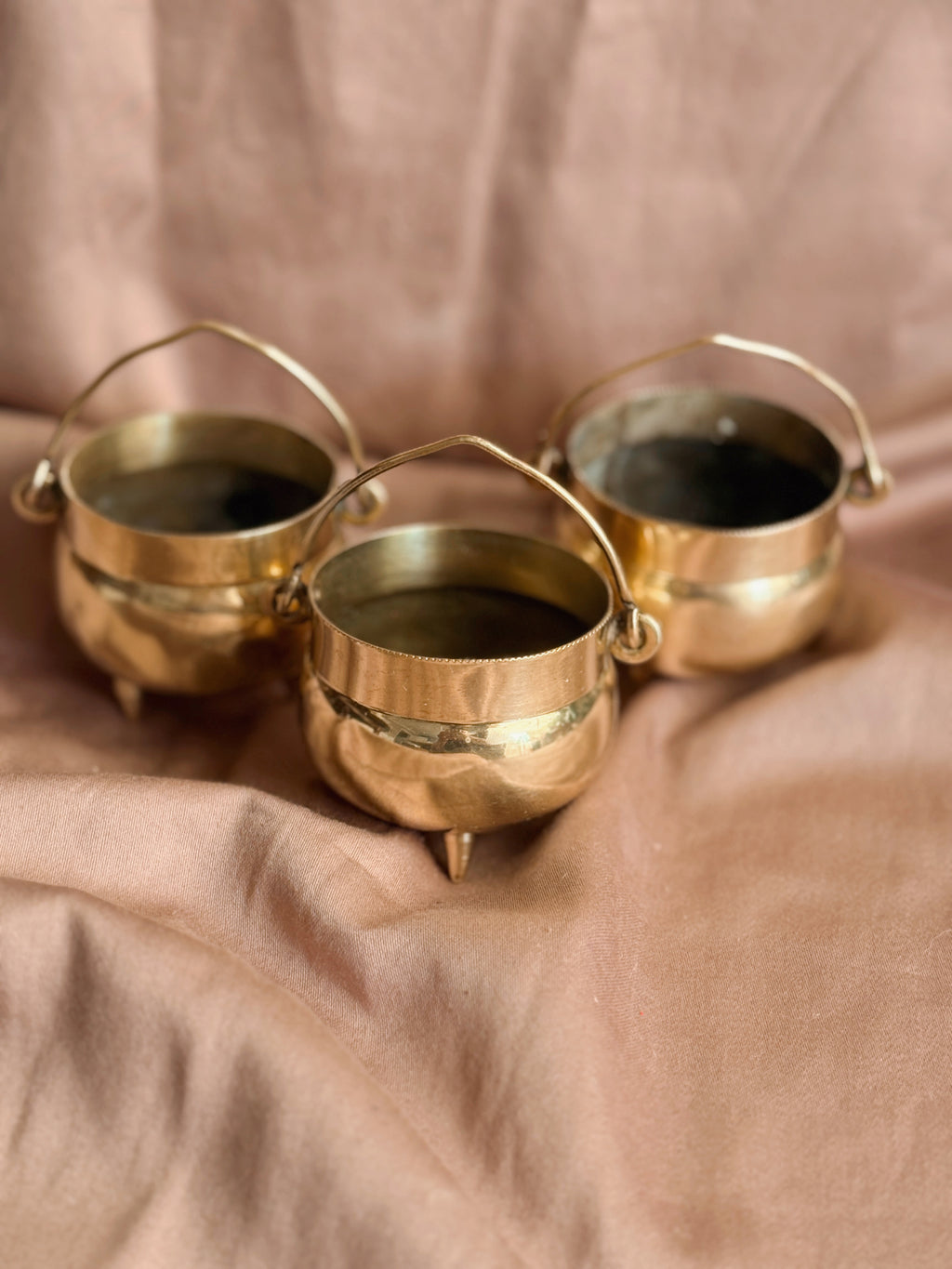 Vintage Brass Mini Cauldron