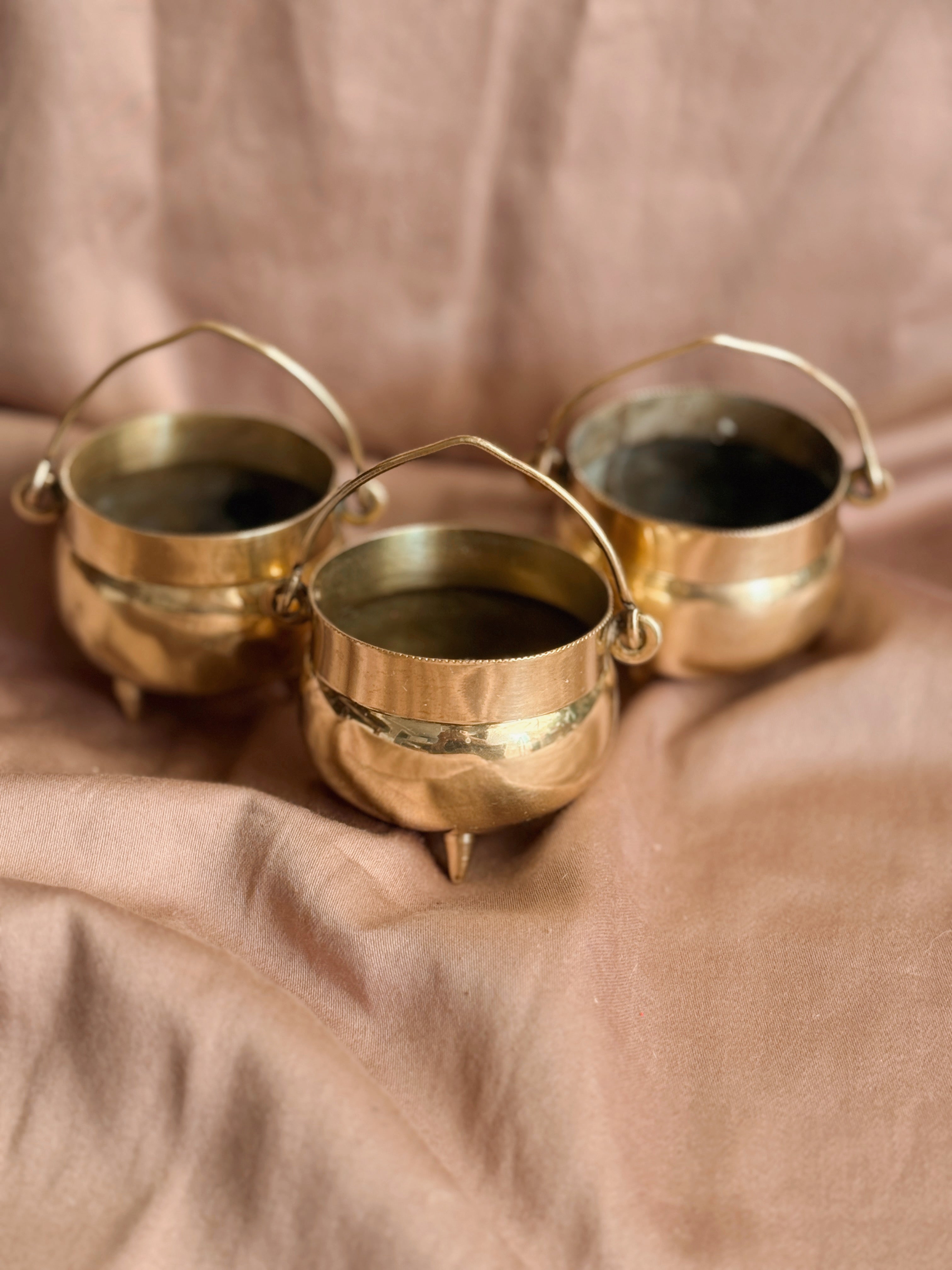 Vintage Brass Mini Cauldron