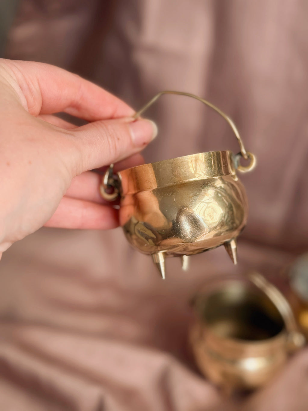 Vintage Brass Mini Cauldron