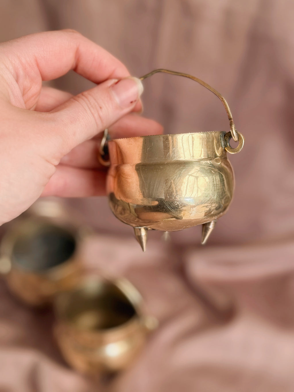 Vintage Brass Mini Cauldron