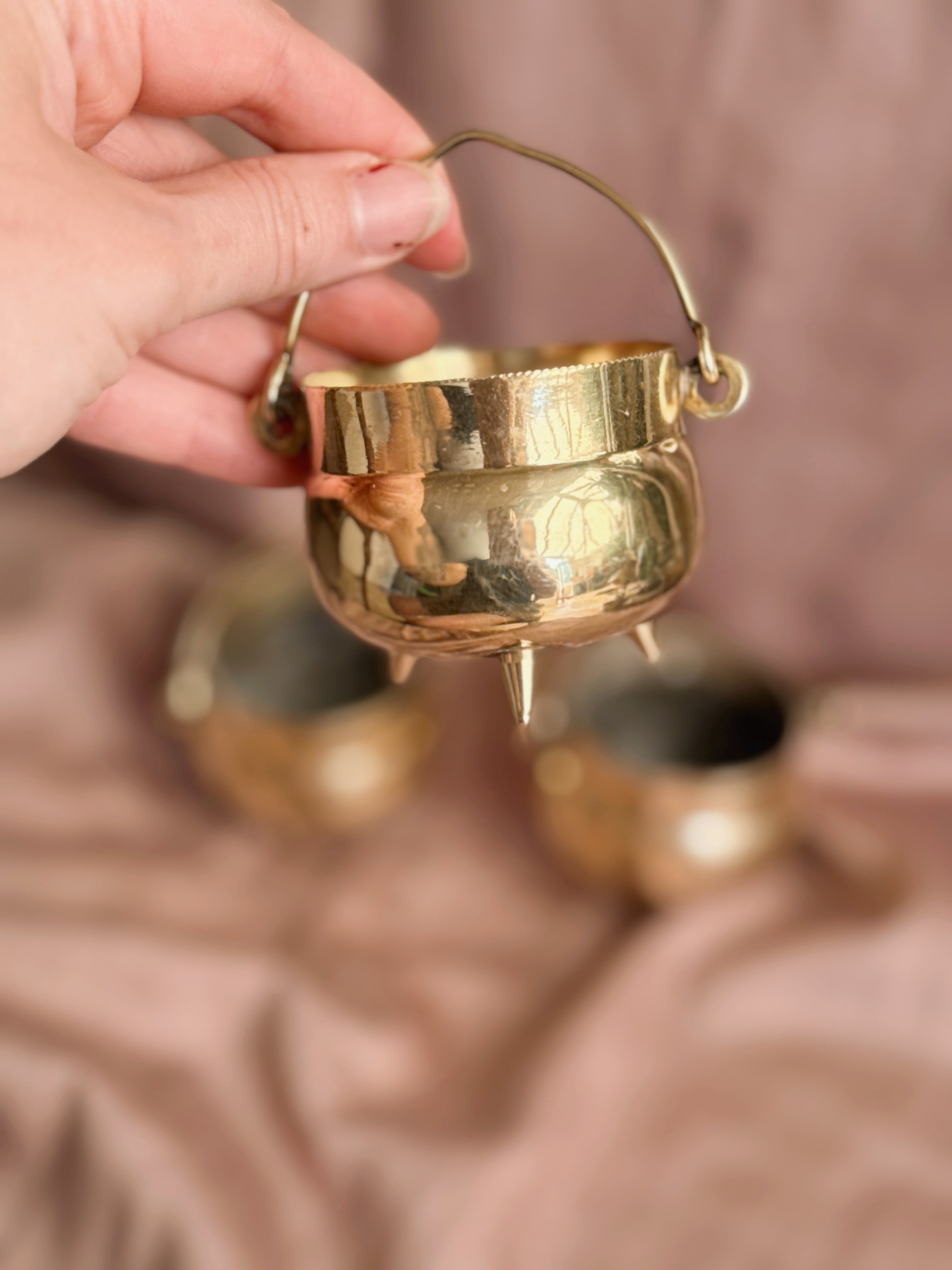 Vintage Brass Mini Cauldron