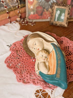 Vintage Madonna + Child Chalkware