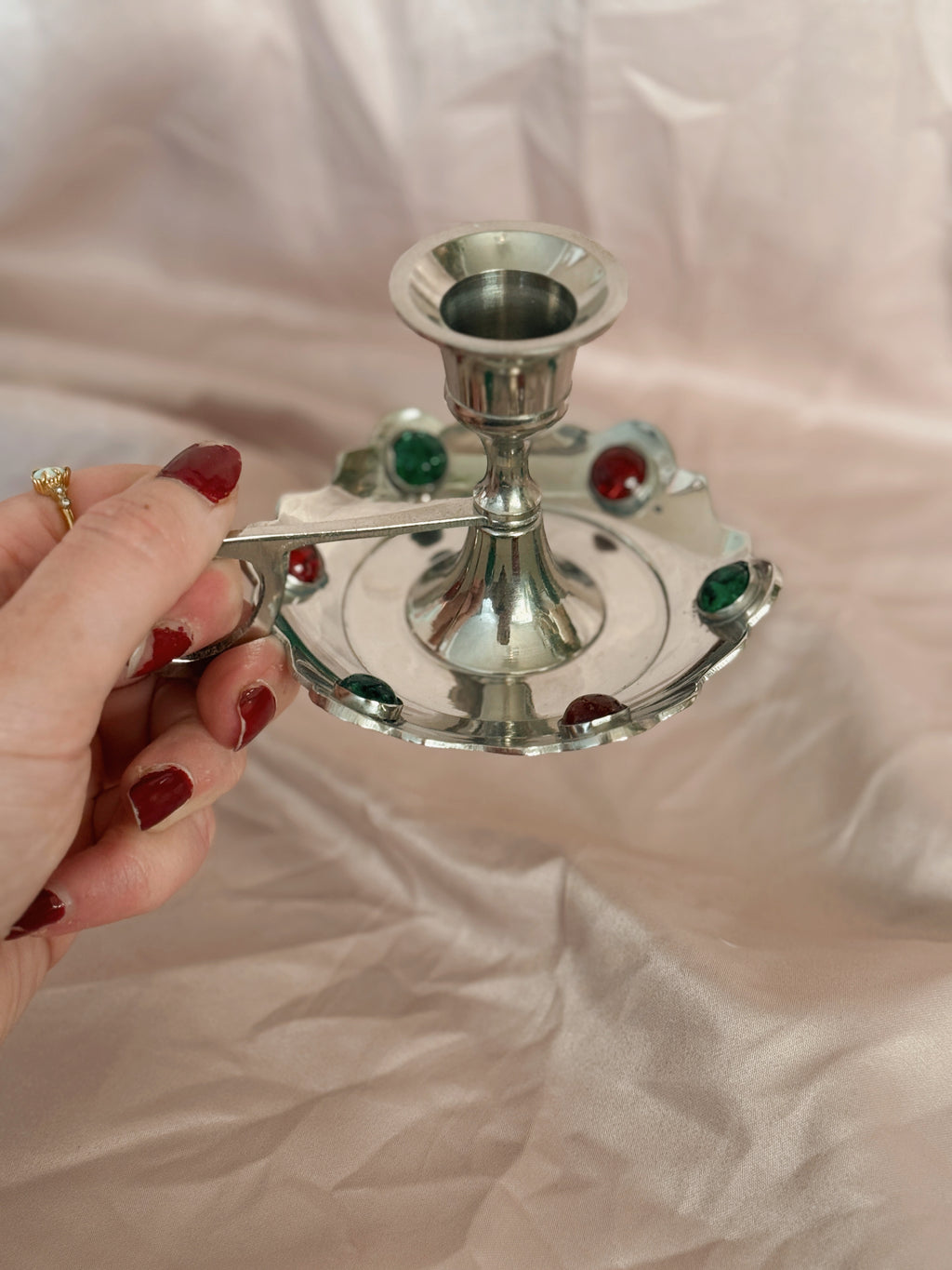 Vintage Silver Tone Candlestick Holder
